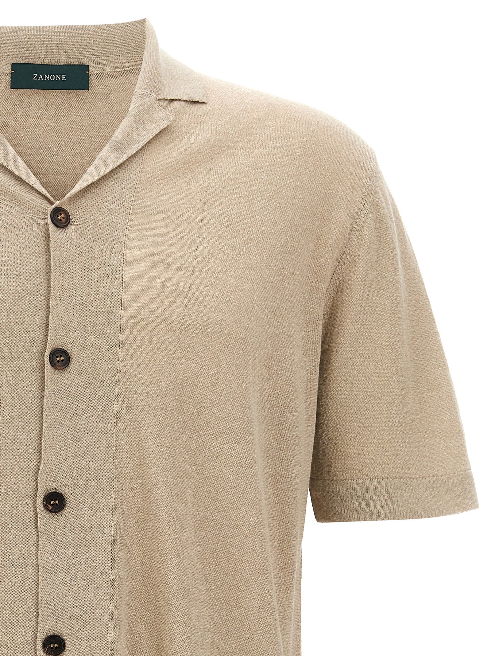 ZANONE Beige Linen Men's Blouse