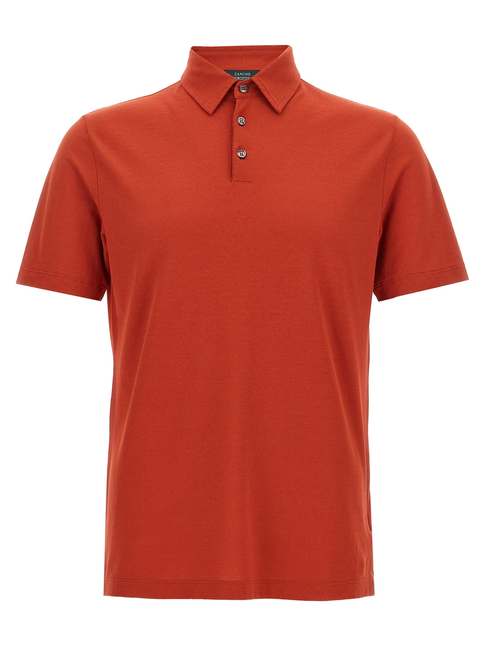 ZANONE Orange Cotton Polo Men's Shirt