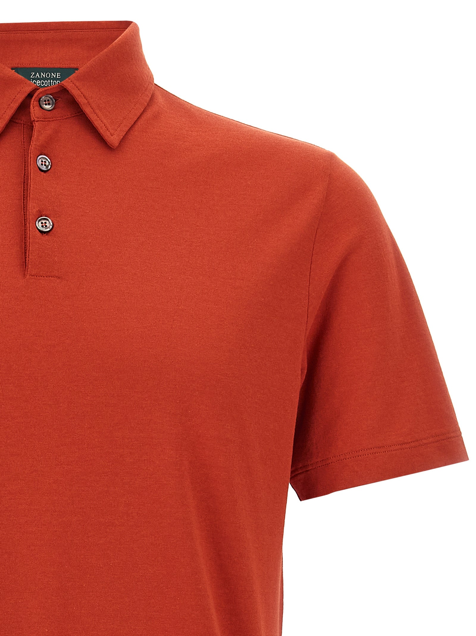 ZANONE Orange Cotton Polo Men's Shirt