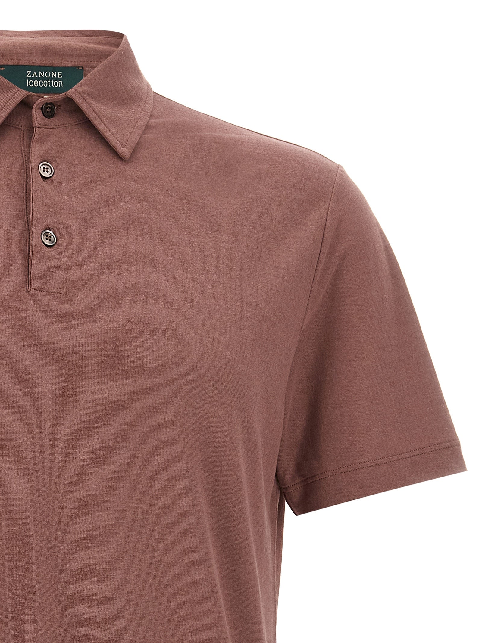 ZANONE Brown Cotton Polo Men's Shirt