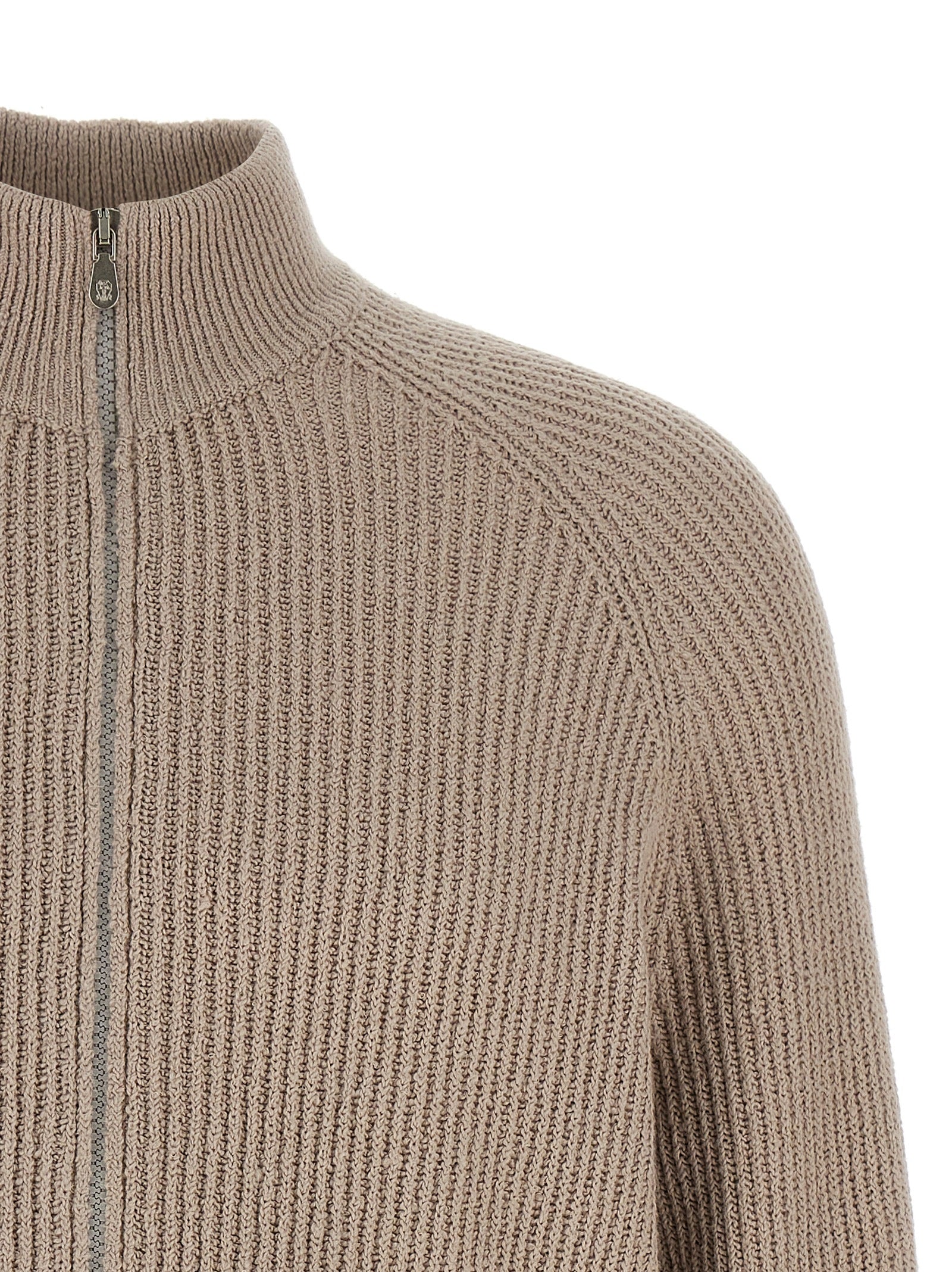 Brunello Cucinelli Beige Cotton Men's Cardigan