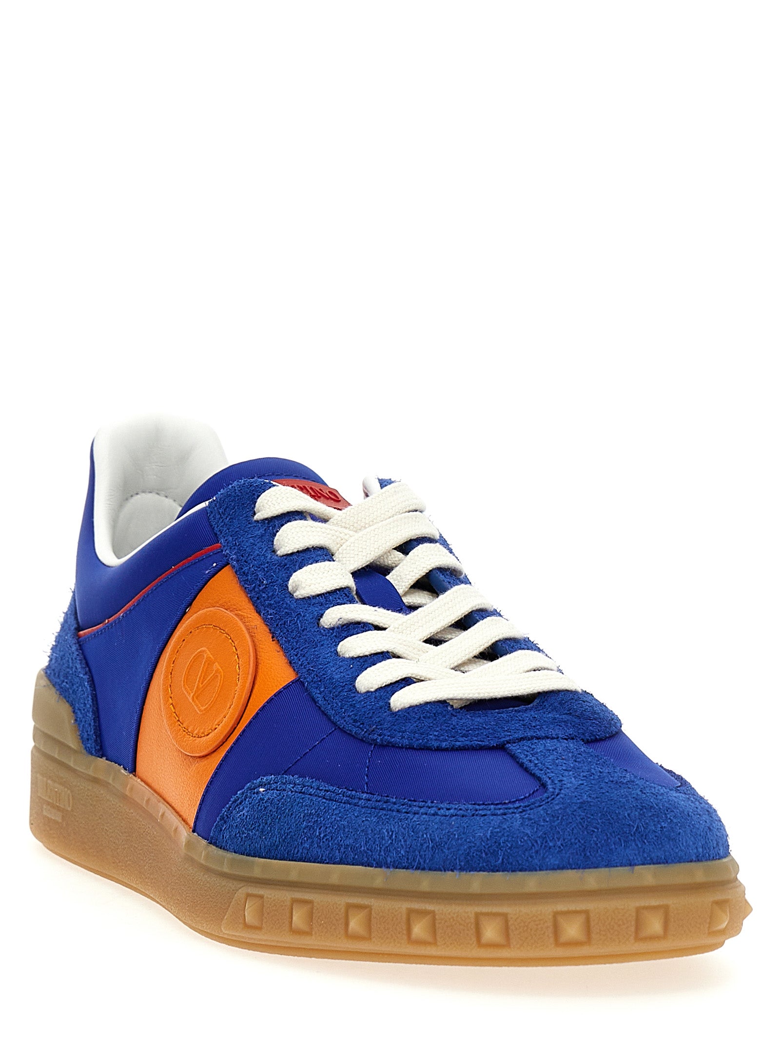 Valentino Garavani Blue Bovine Leather Low Top Men's Sneakers