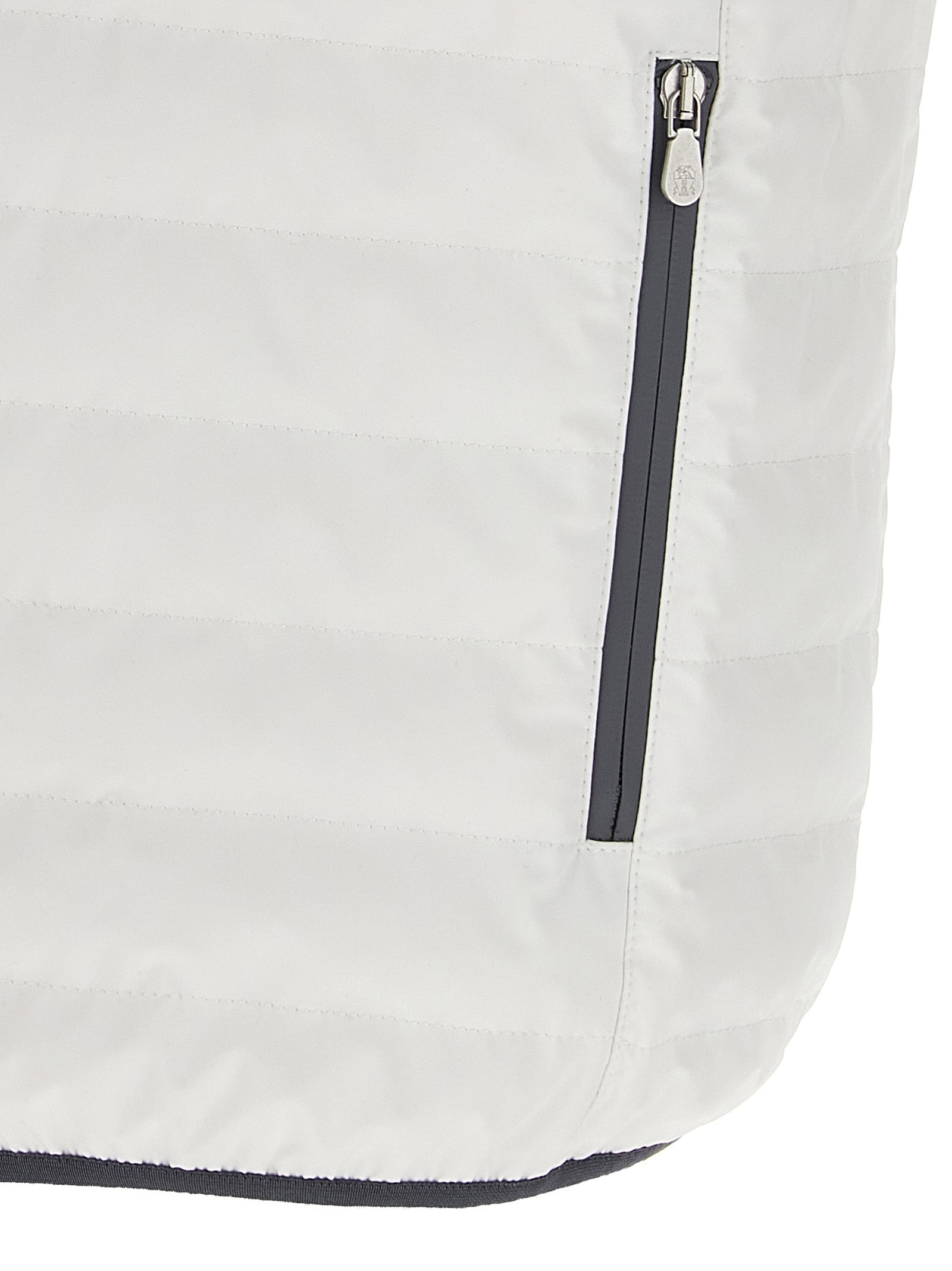 Brunello Cucinelli White Polyamide Sleeveless Men's Jacket