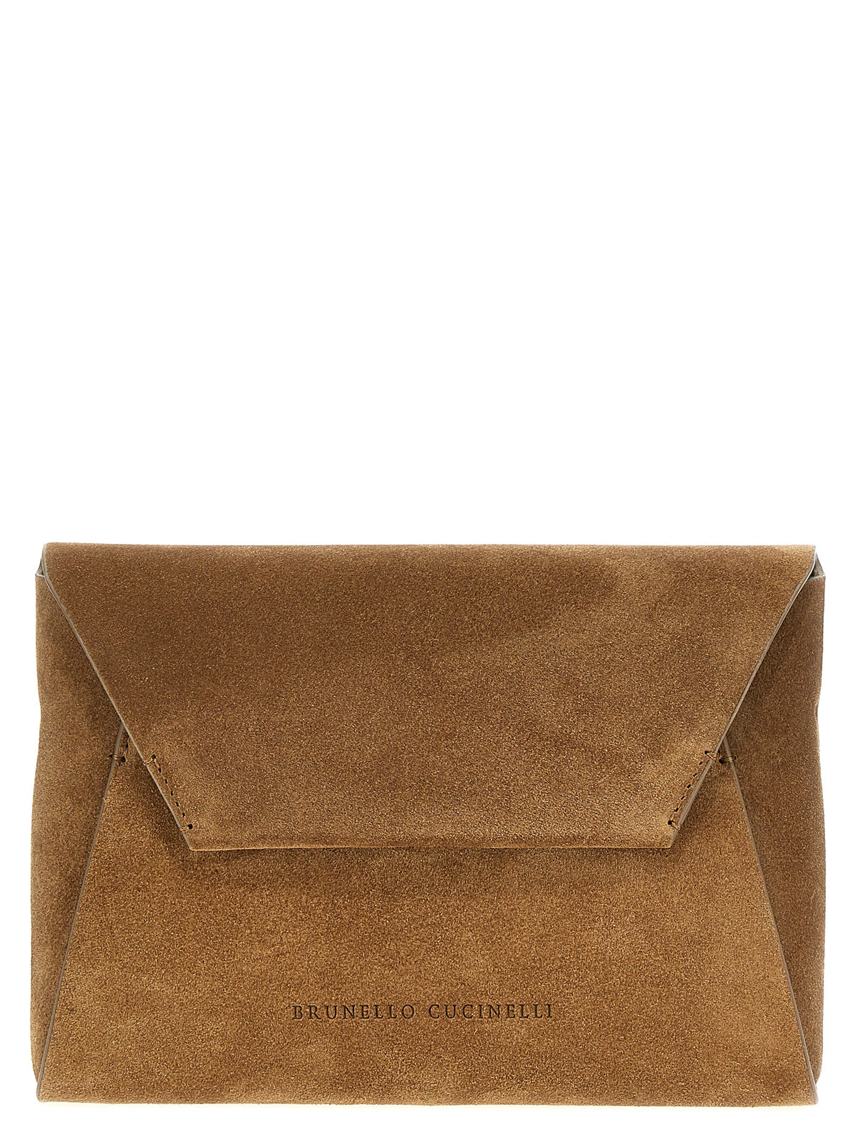 Brunello Cucinelli Brown Calfskin Clutch Women's Bag