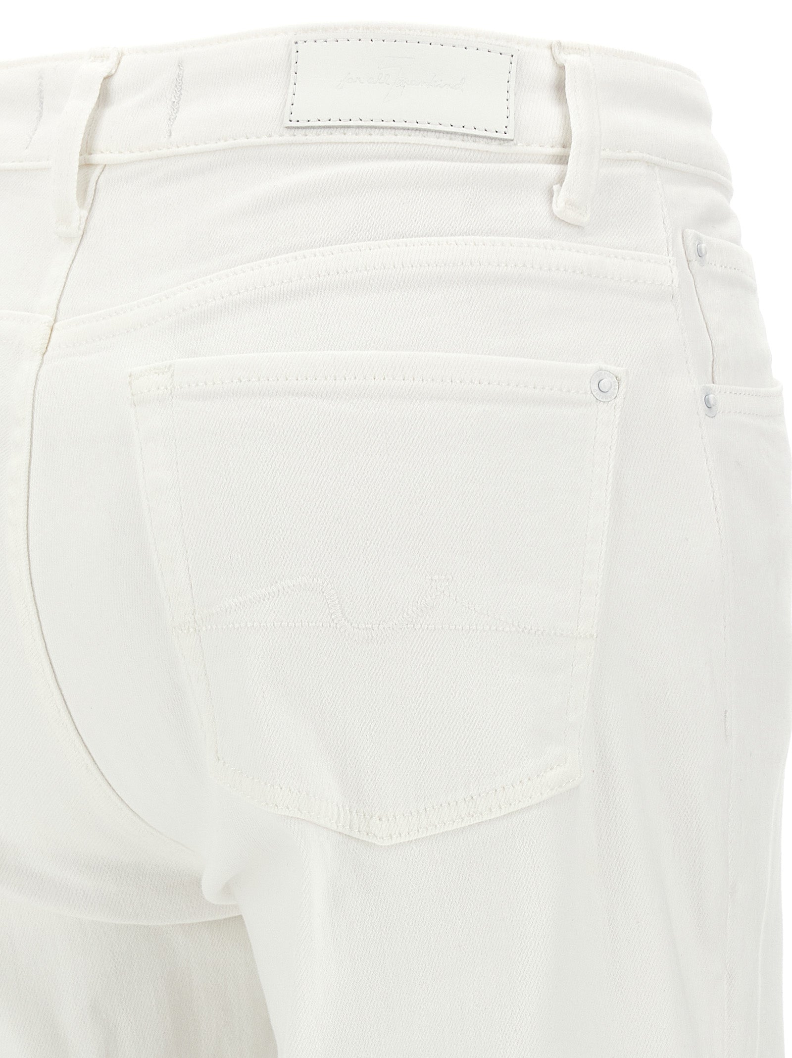 7 For All Mankind White Cotton High-Waisted Women's Jean