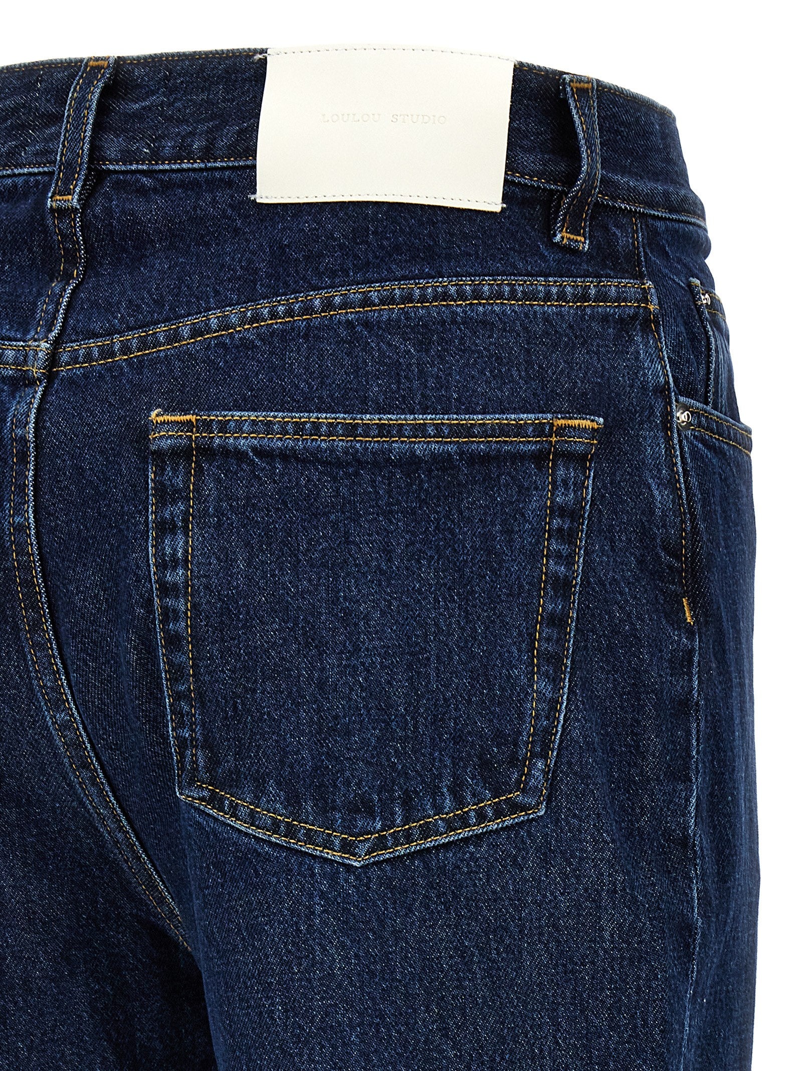 Loulou De Saison Blue Organic Cotton Straight-Leg Women's Jeans