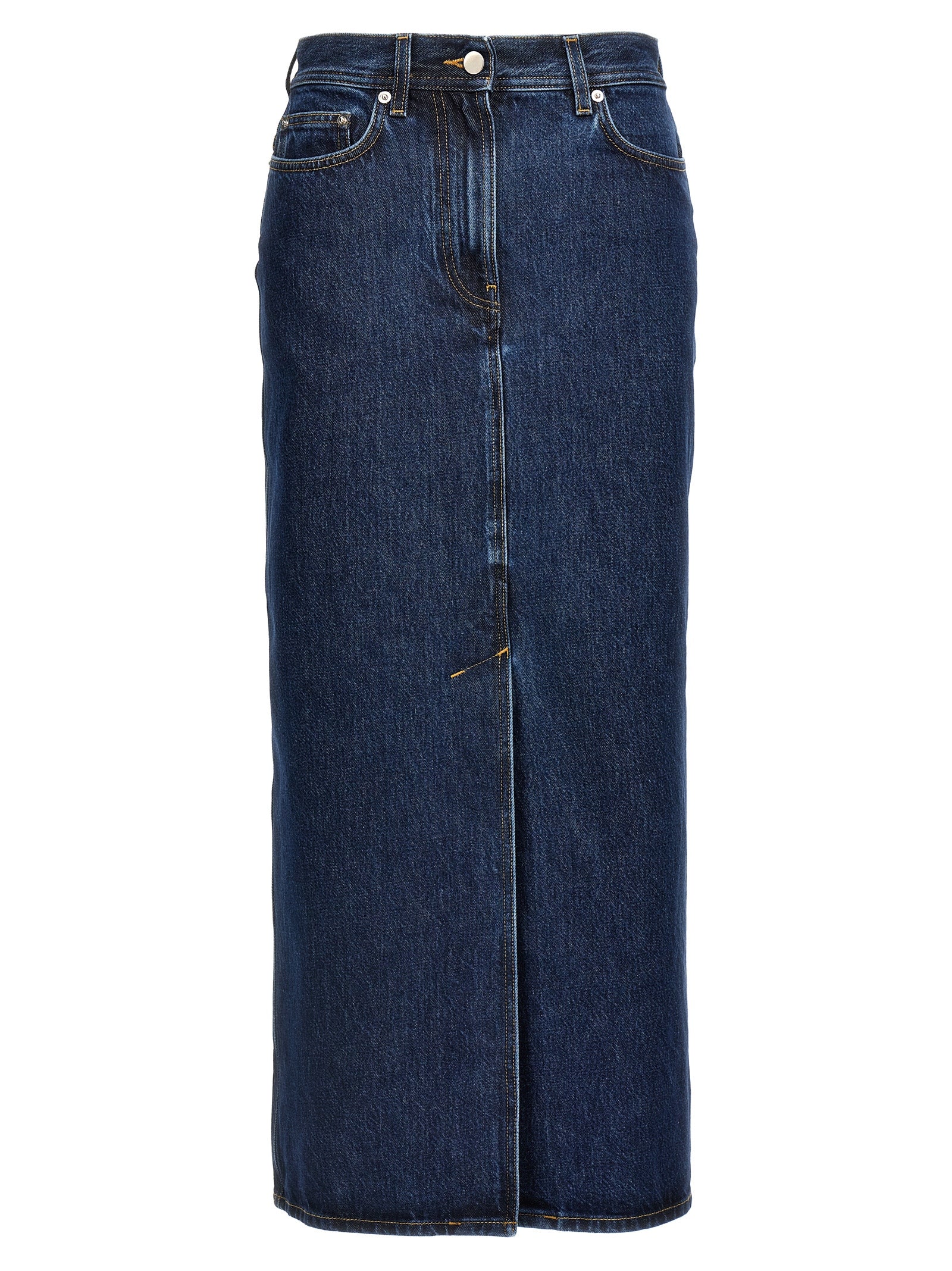 Loulou De Saison Blue Denim Midi Women's Skirt