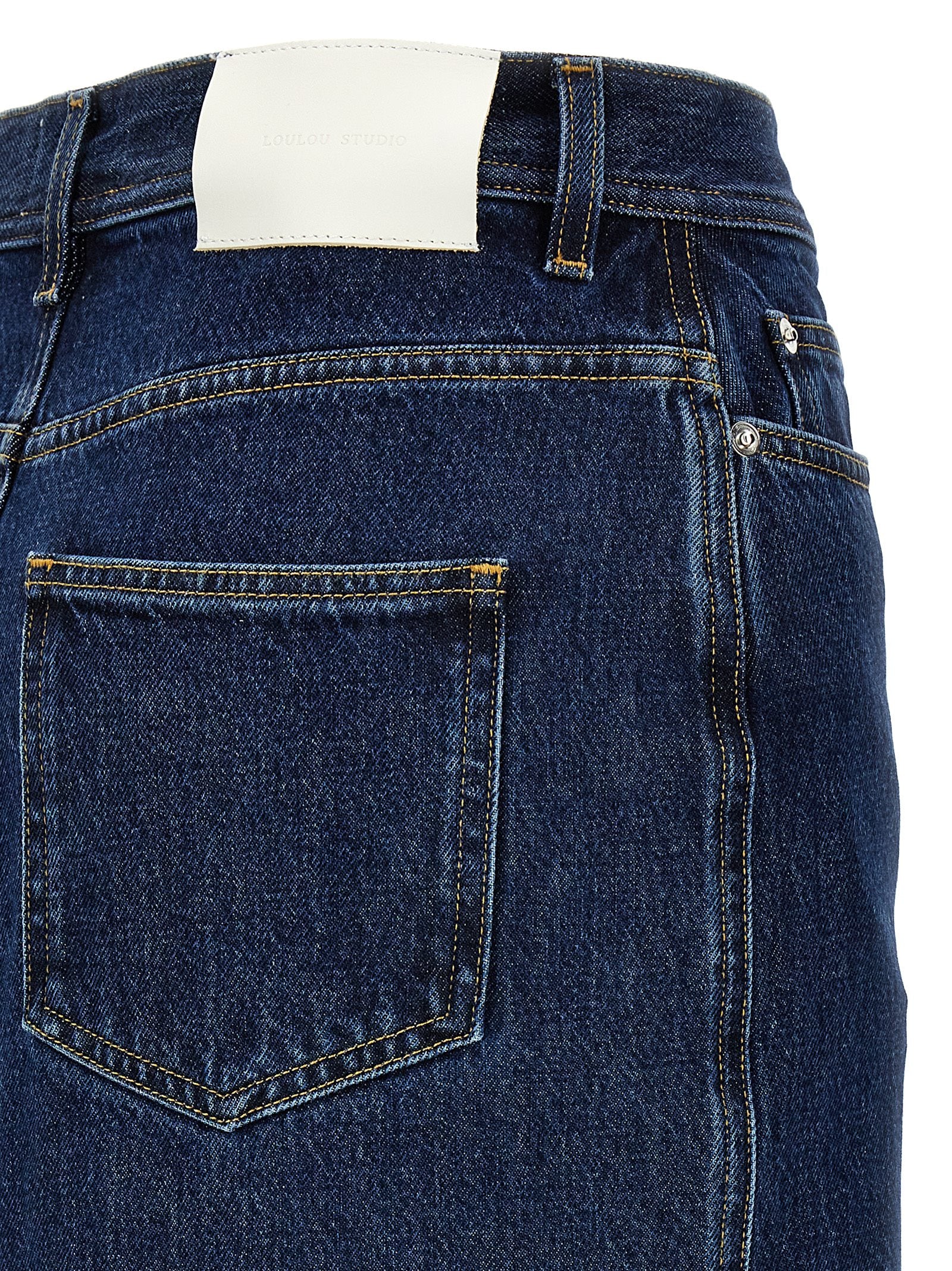 Loulou De Saison Blue Denim Midi Women's Skirt