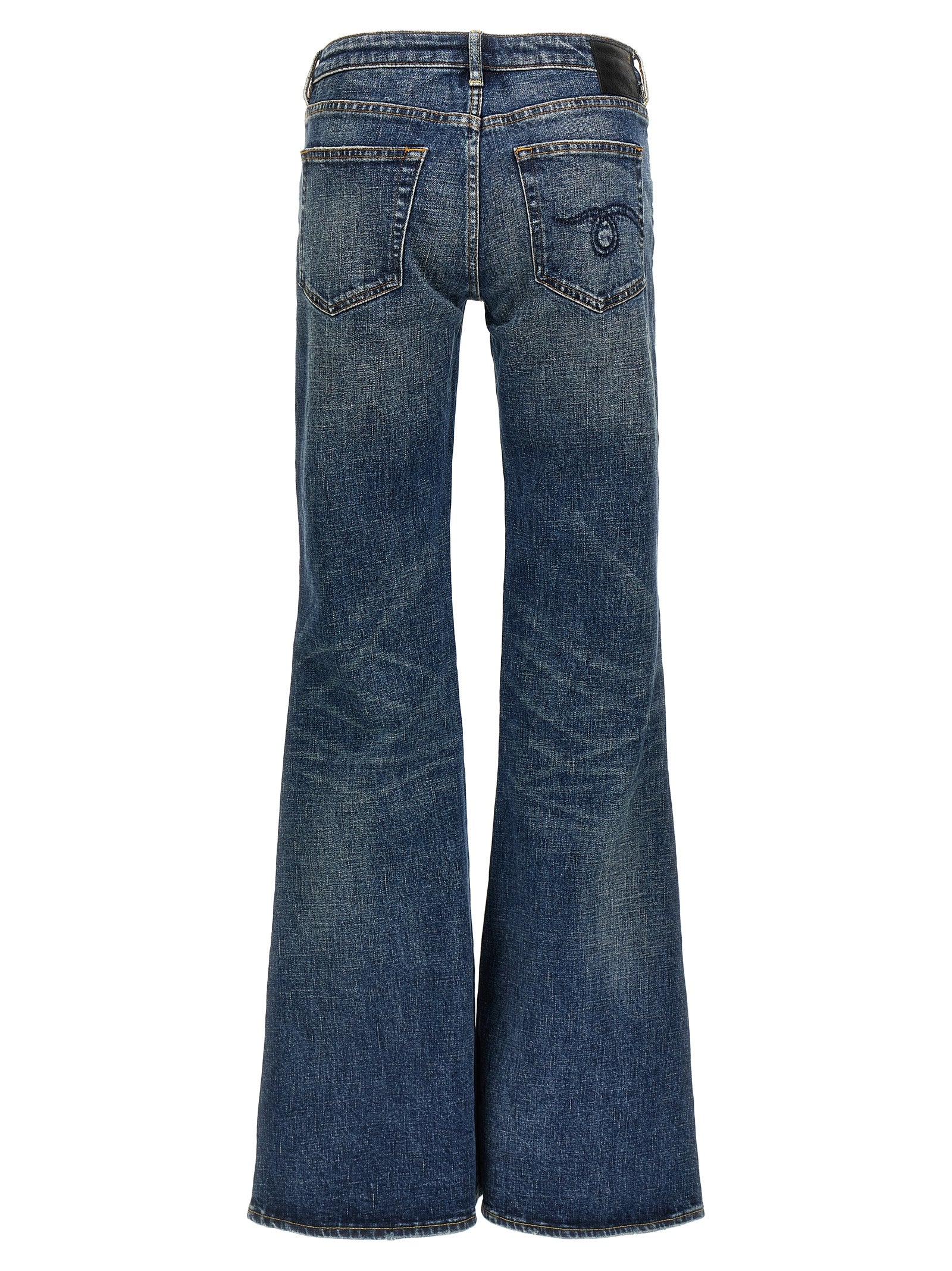 R13 Blue Cotton Flared Women's Jeans