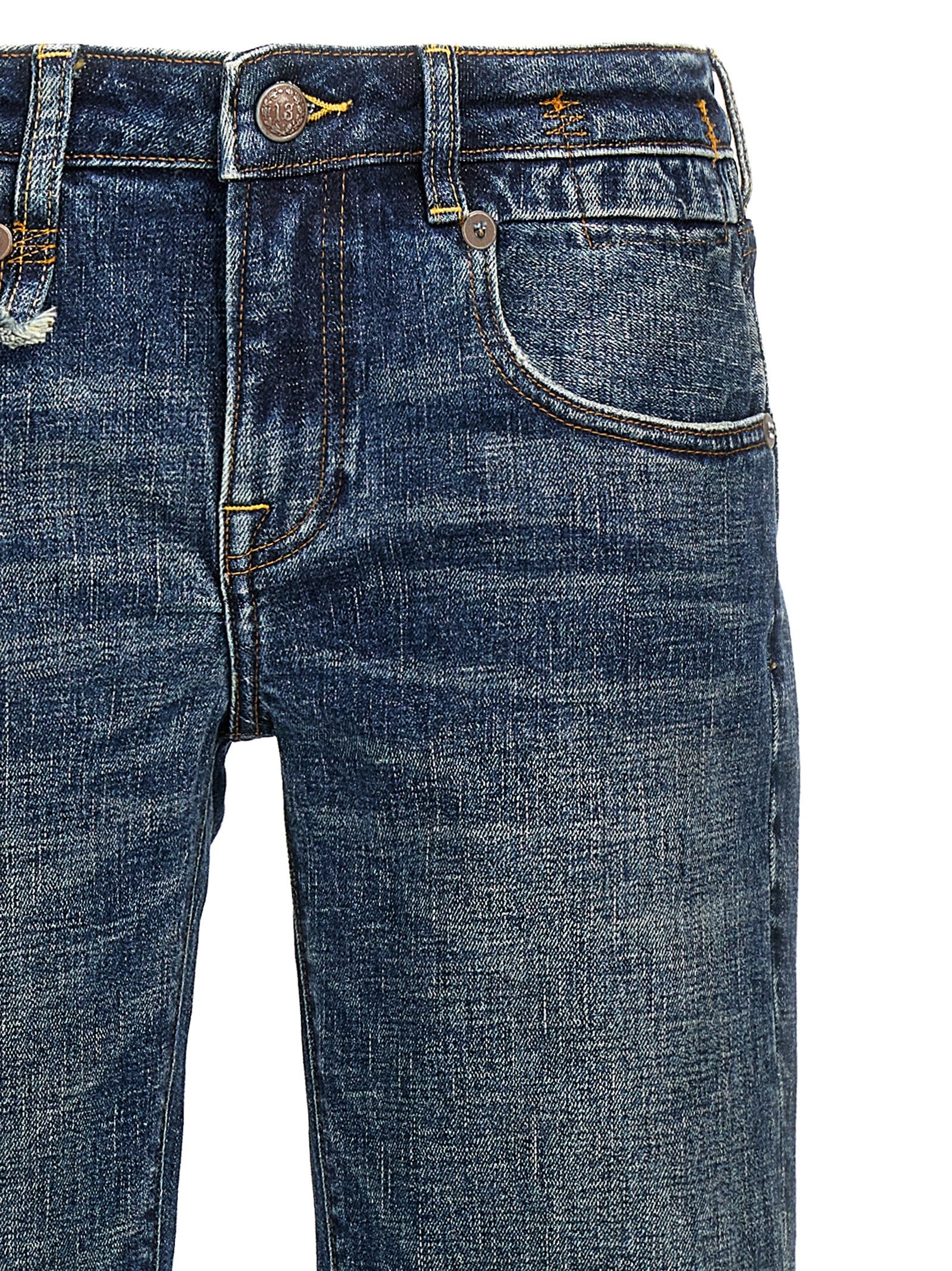 R13 Blue Cotton Flared Women's Jeans