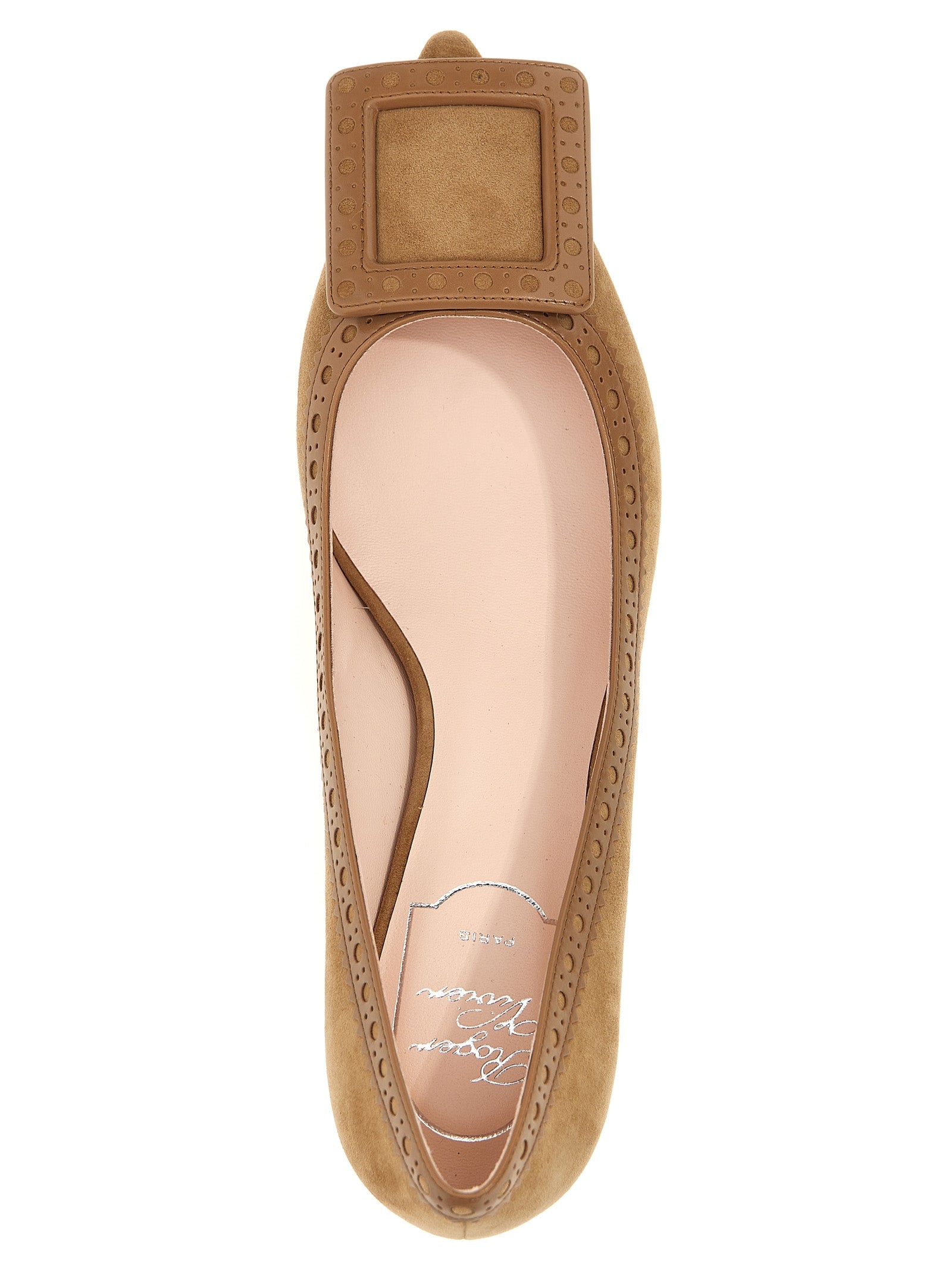 Roger Vivier Beige Goatskin Mid Heel Women's Pumps