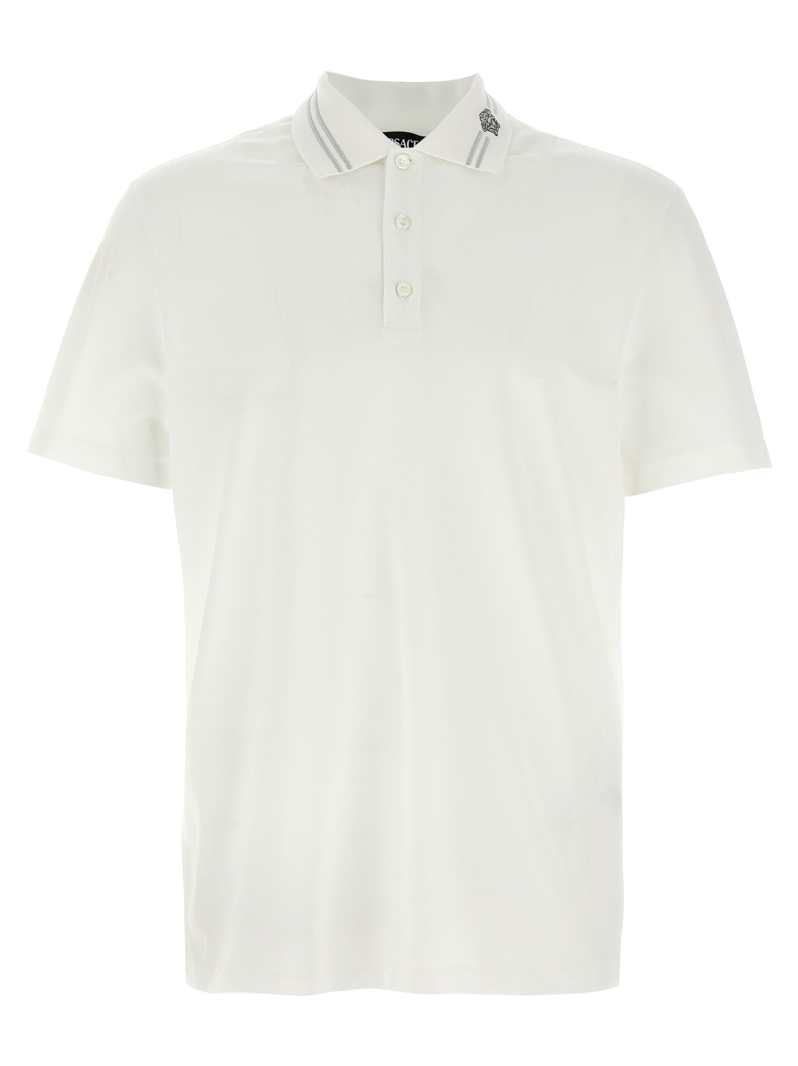 Versace White Cotton Polo Men's Shirt