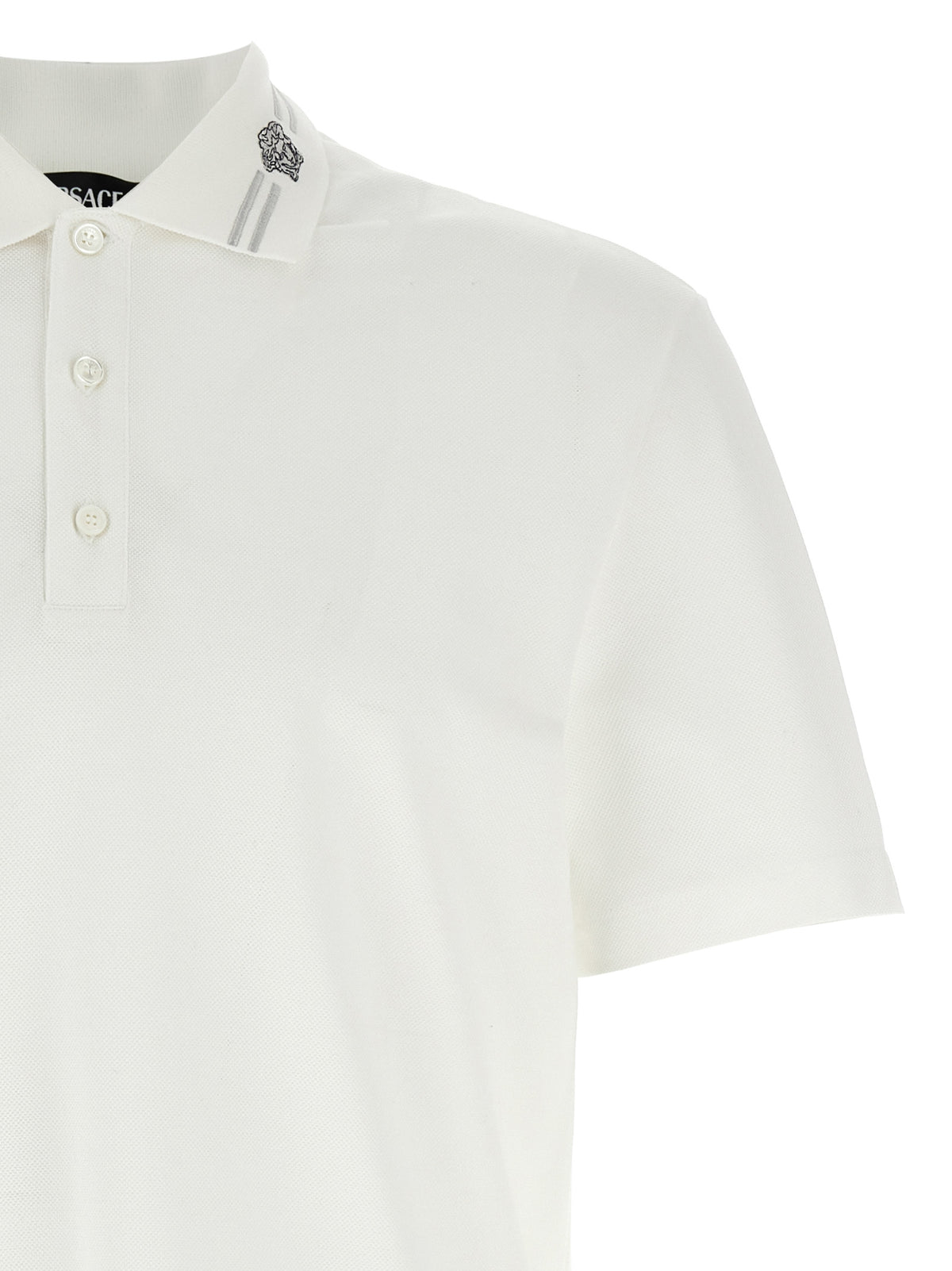 Versace White Cotton Polo Men's Shirt
