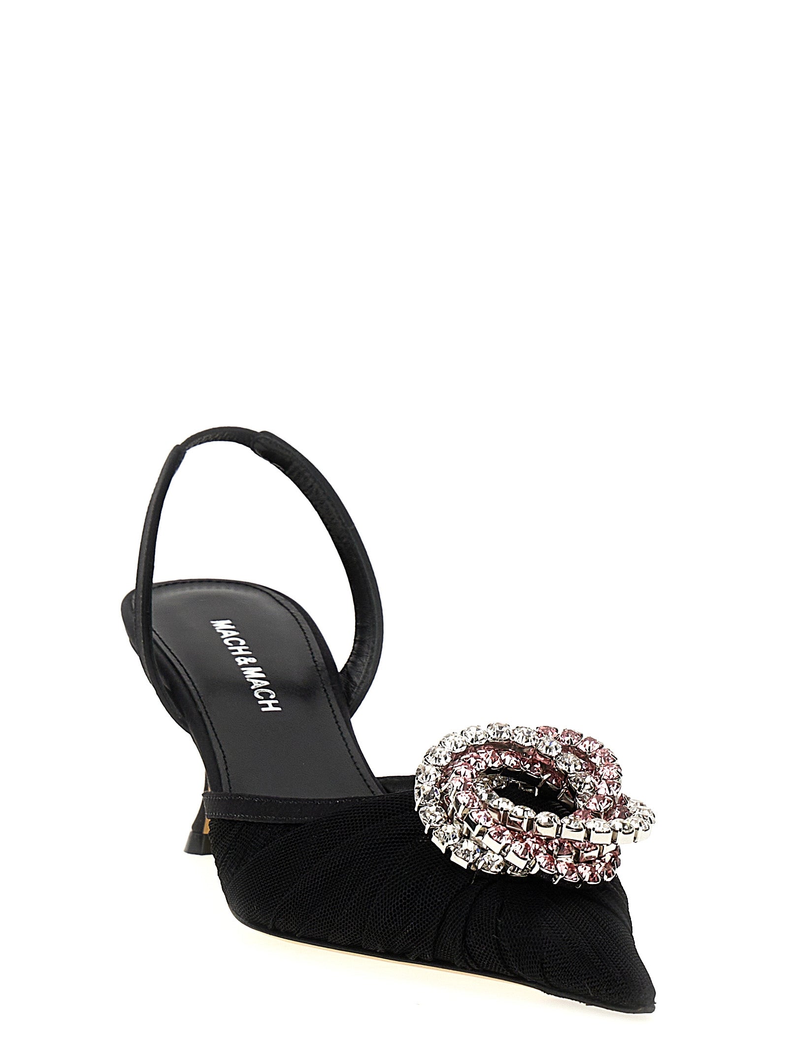 MACH & MACH Black Polyamide Mid Heel Women's Pumps