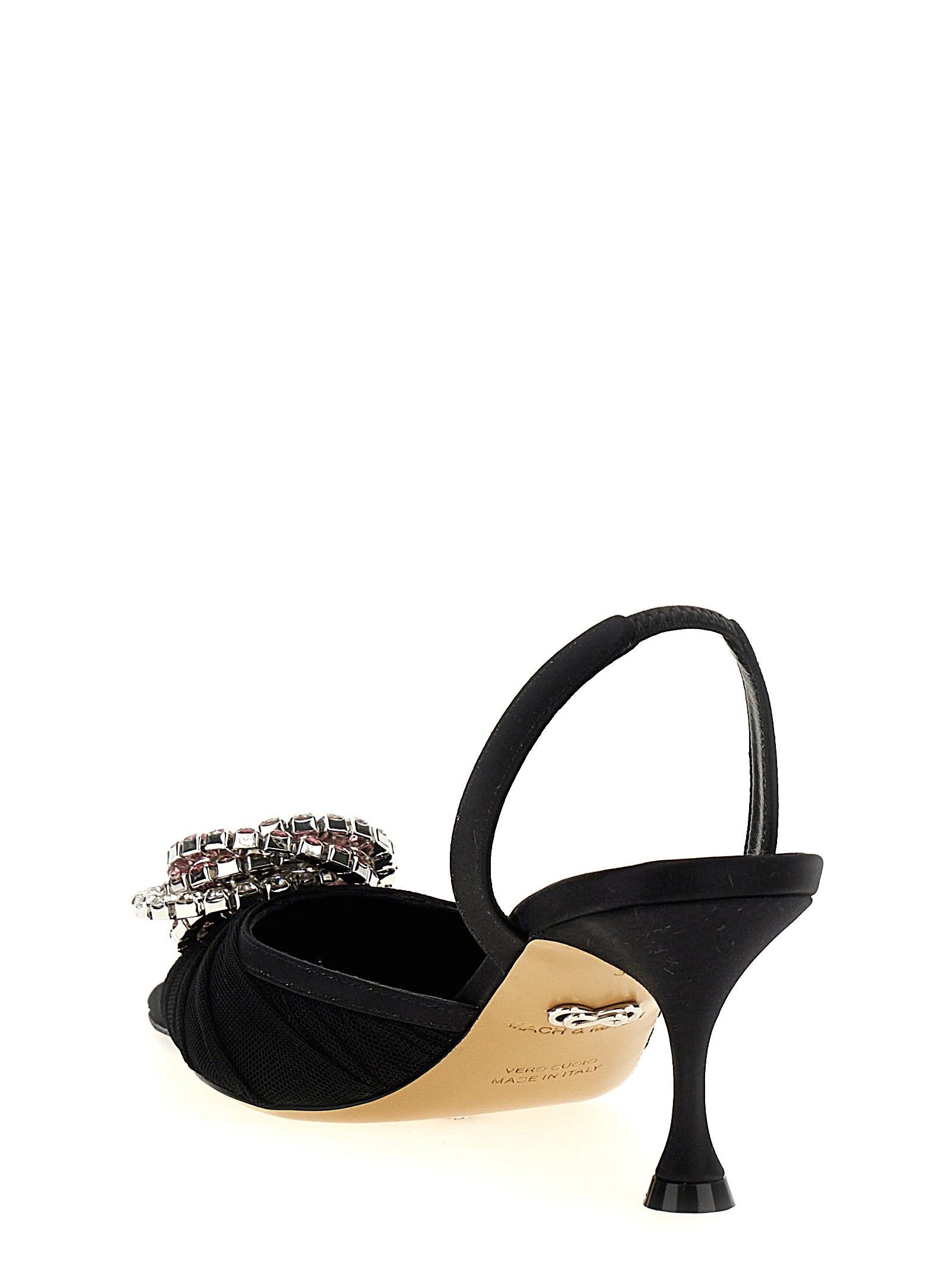 MACH & MACH Black Polyamide Mid Heel Women's Pumps