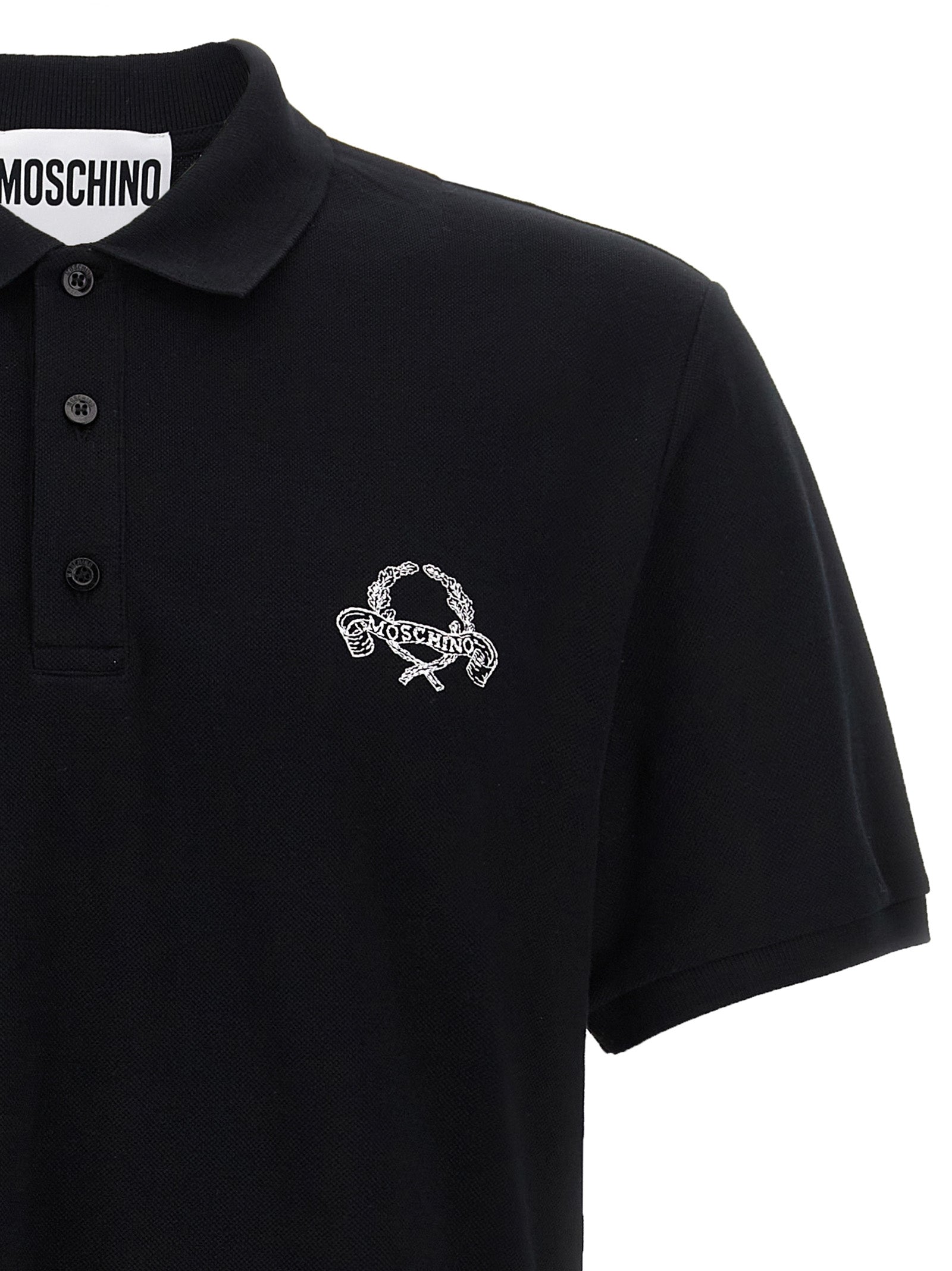 Moschino Black Cotton Polo Men's Shirt