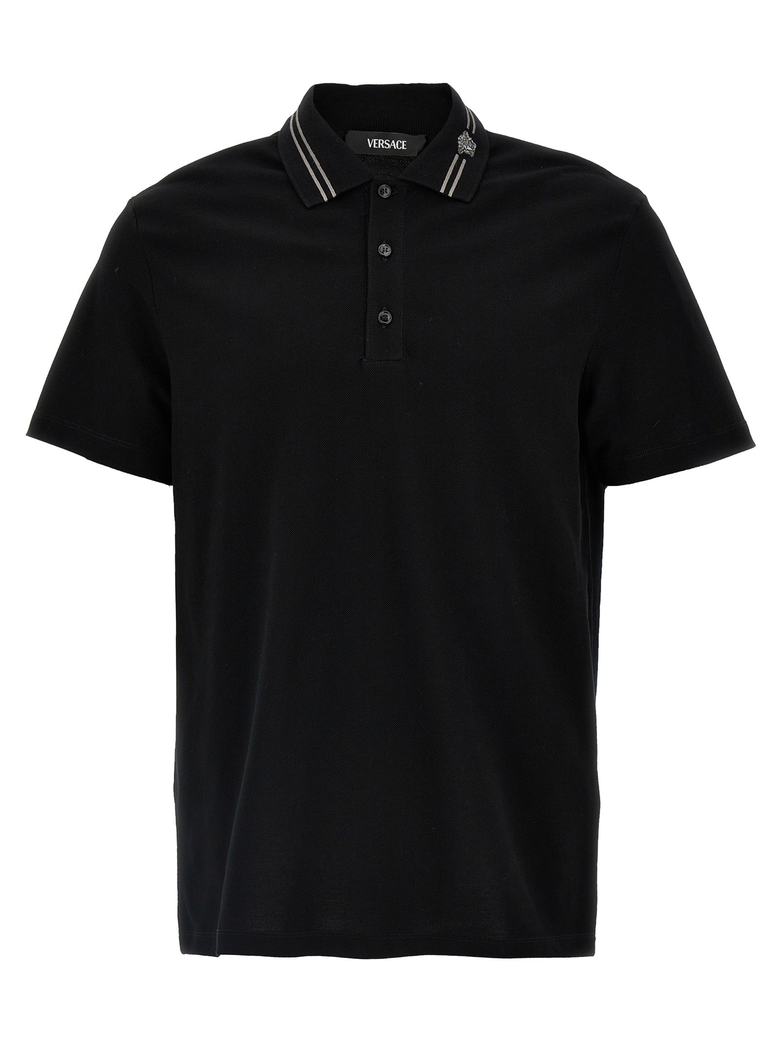 Versace Black Cotton Polo Men's Shirt