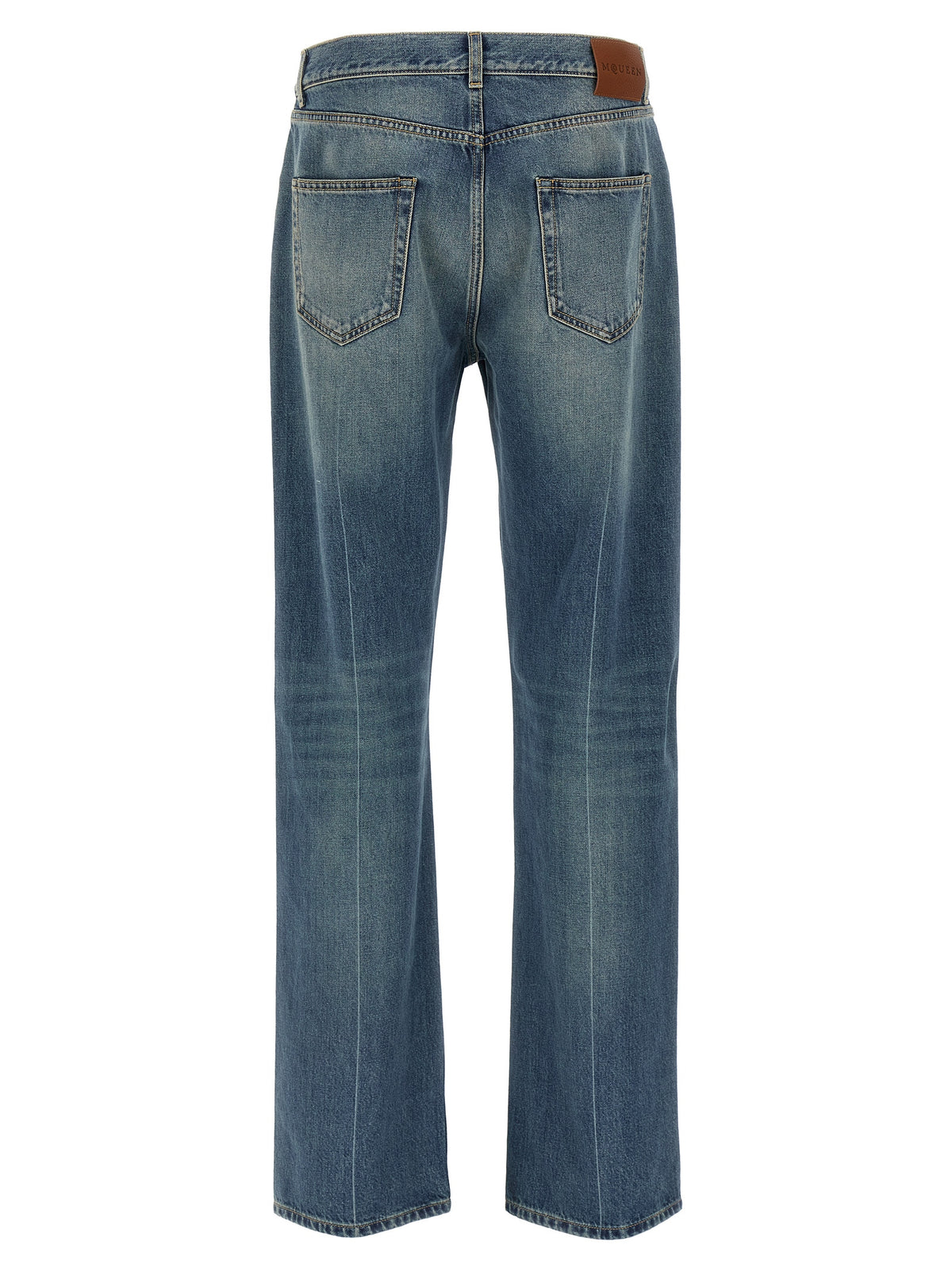 Alexander McQueen Blue Cotton Straight-Leg Men's Jeans