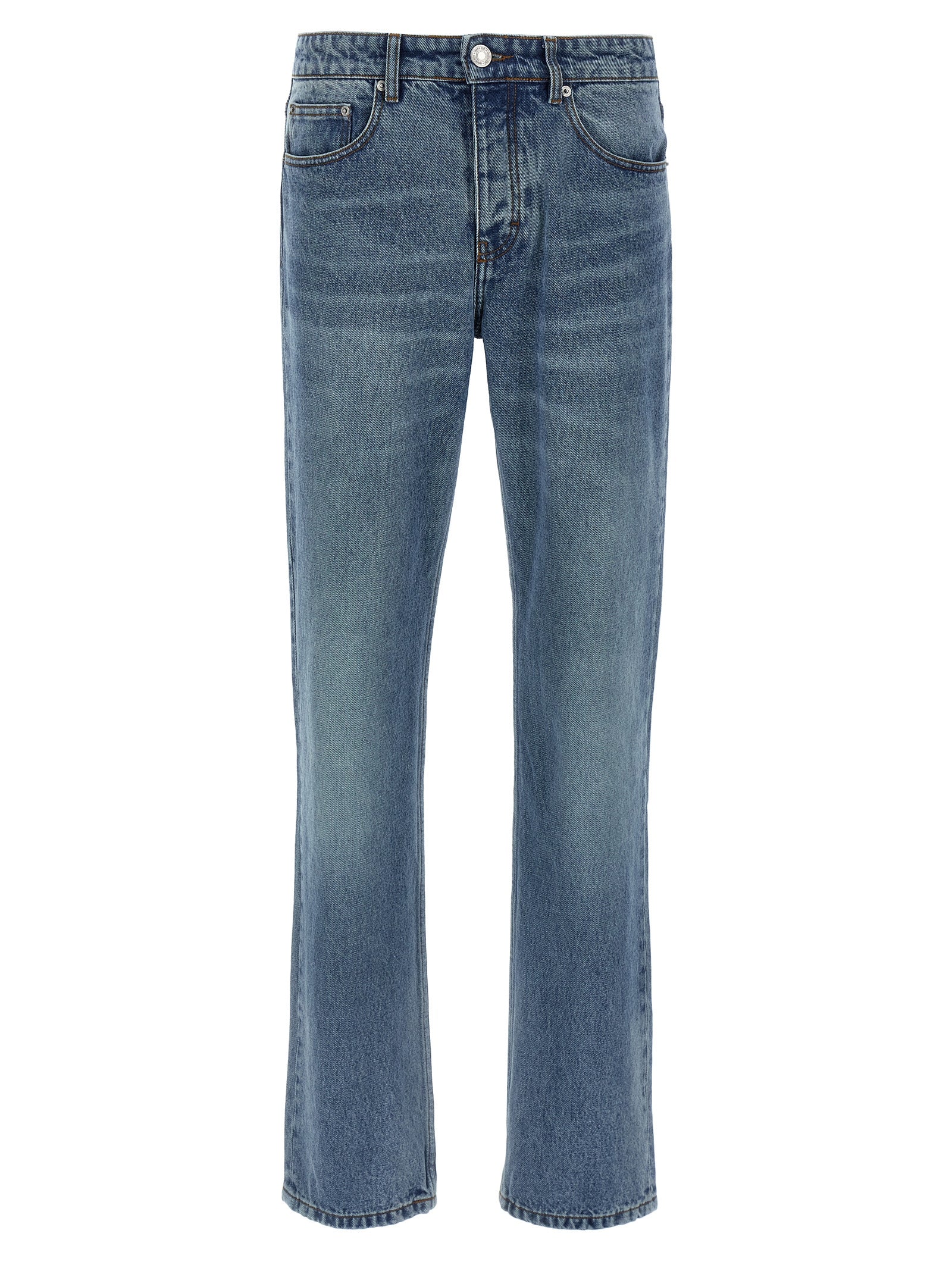 Ami Paris Blue Cotton Straight-Leg Men's Jeans