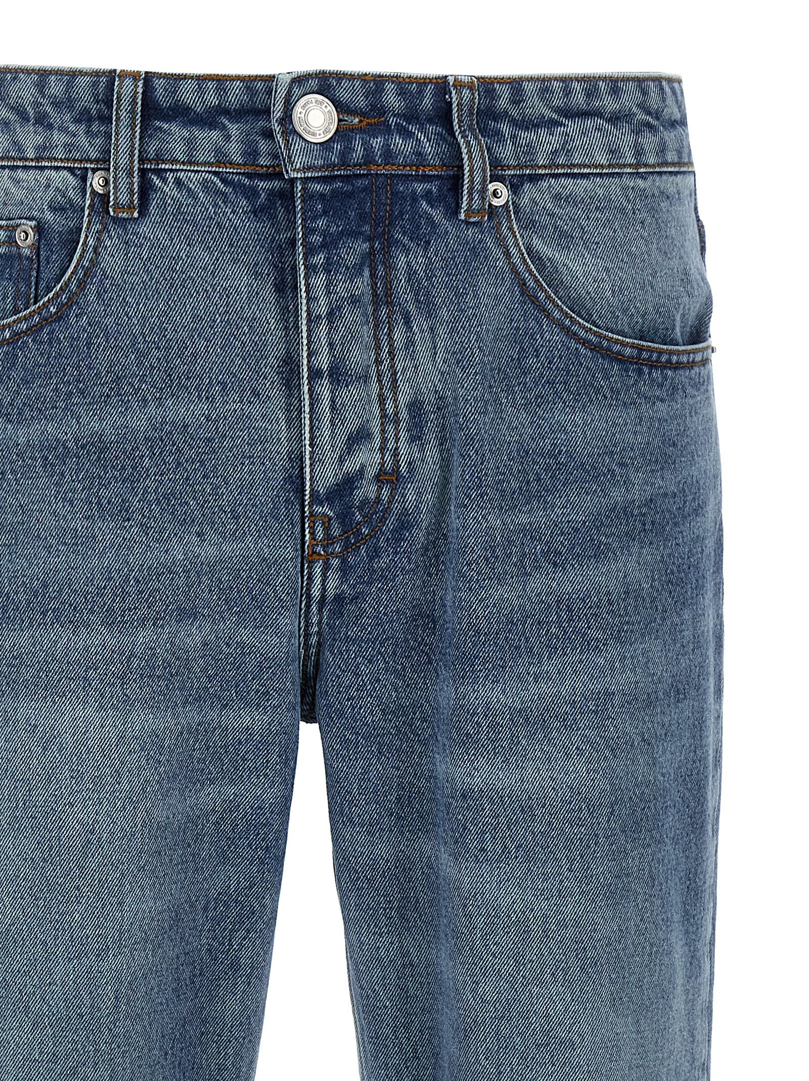 Ami Paris Blue Cotton Straight-Leg Men's Jeans