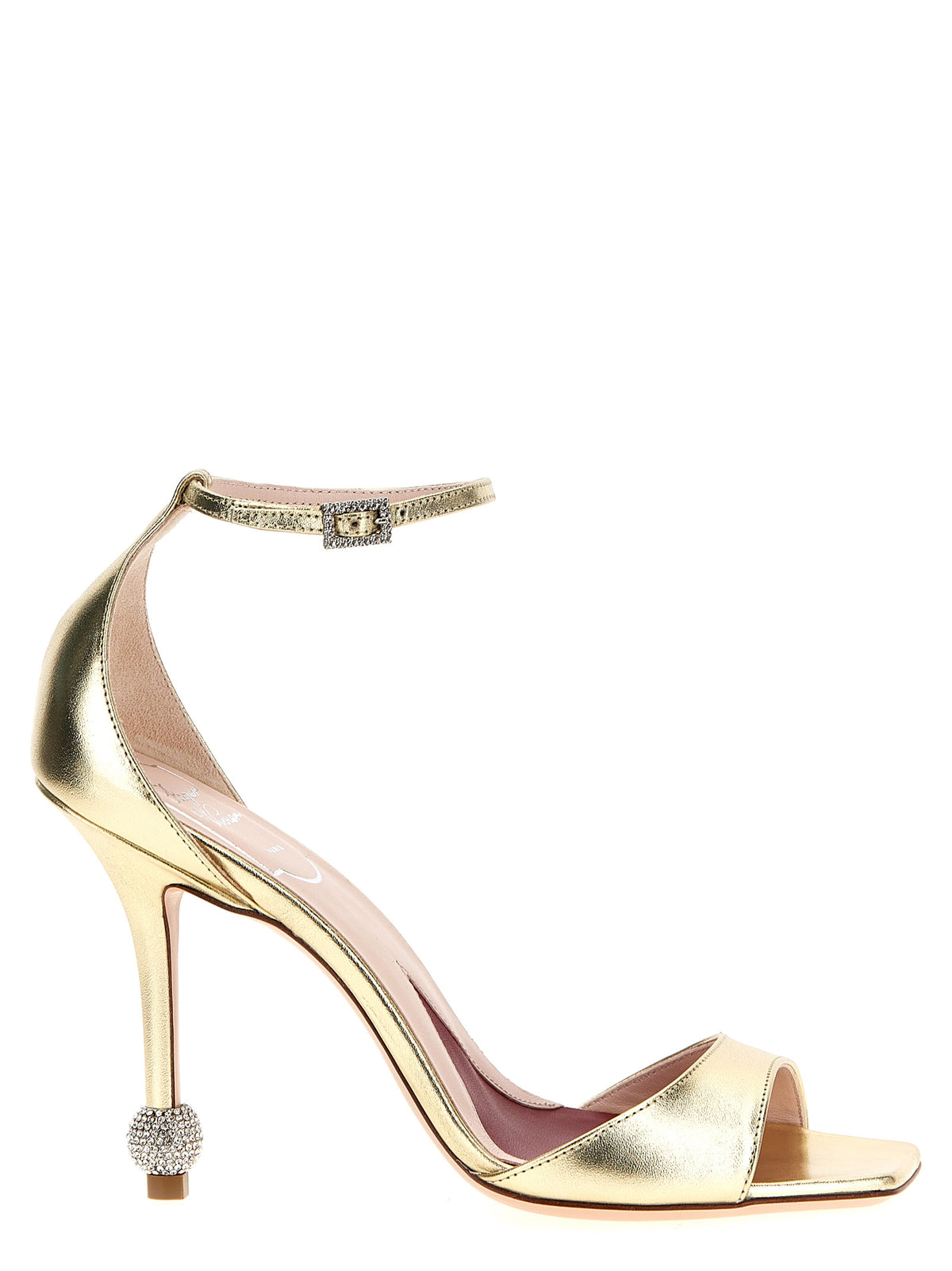 Roger Vivier Gold Calfskin Stiletto Heel Women's Sandals