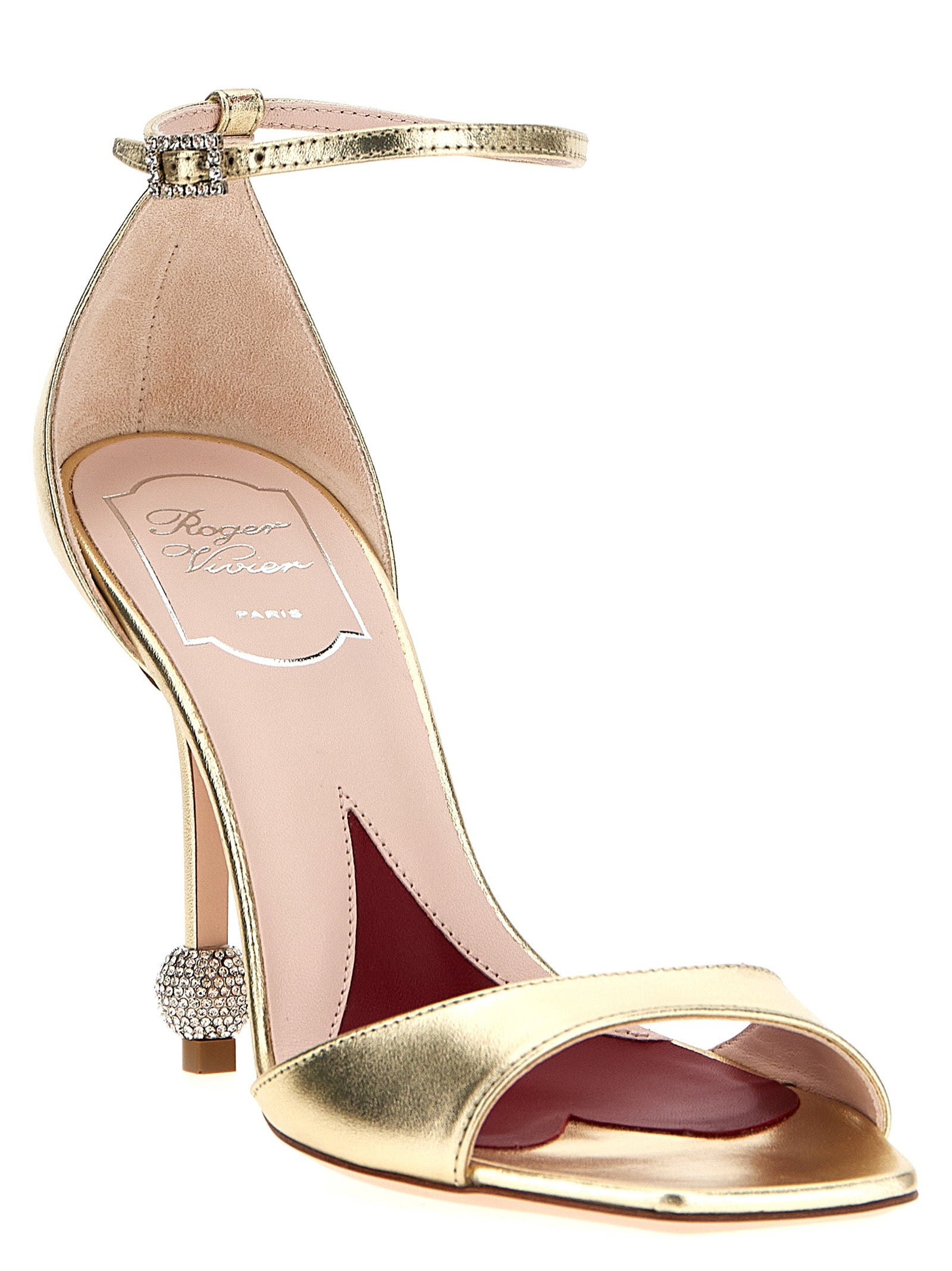 Roger Vivier Gold Calfskin Stiletto Heel Women's Sandals