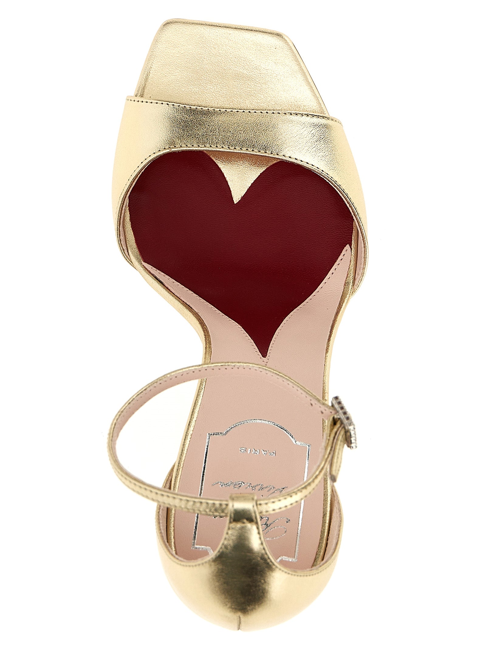 Roger Vivier Gold Calfskin Stiletto Heel Women's Sandals