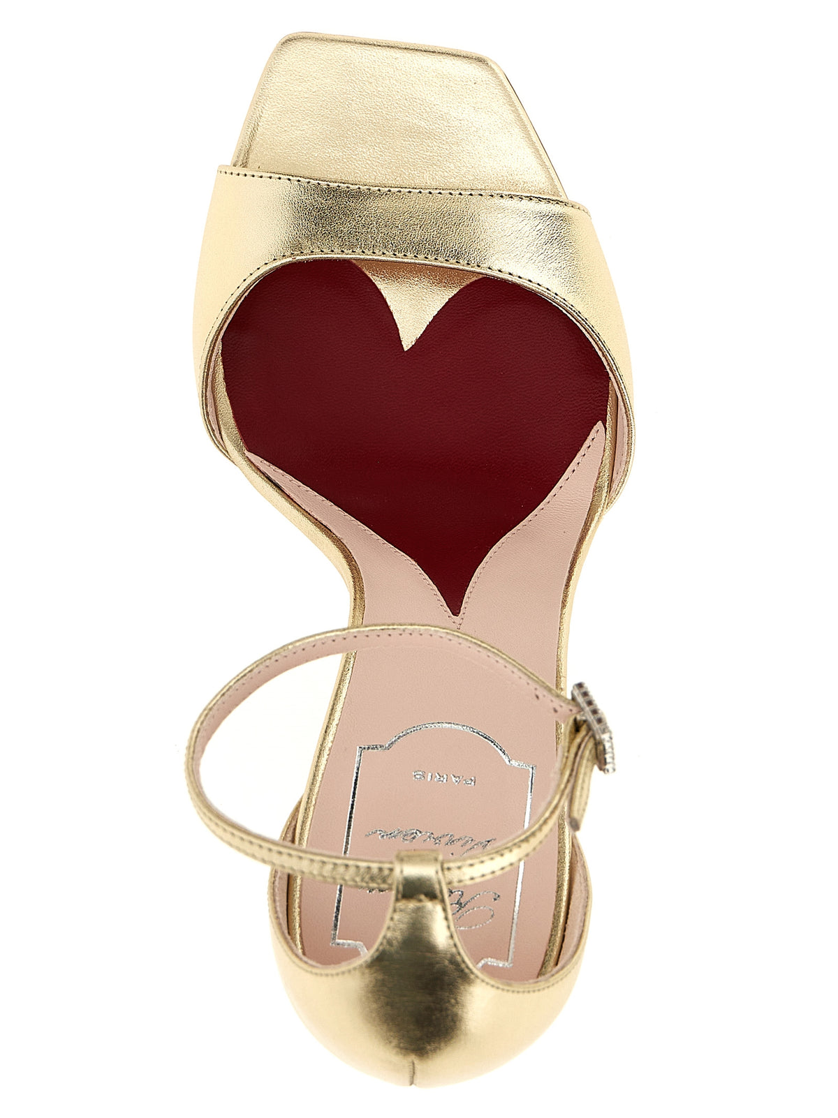 Roger Vivier Gold Calfskin Stiletto Heel Women's Sandals