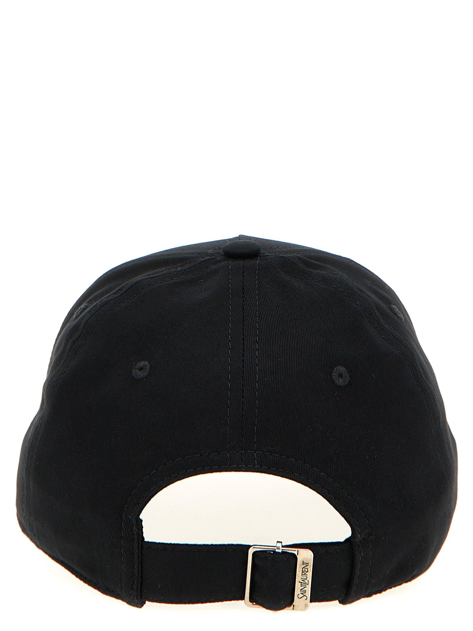 Saint Laurent Black Cotton Cap (Baseball Men's Hat)