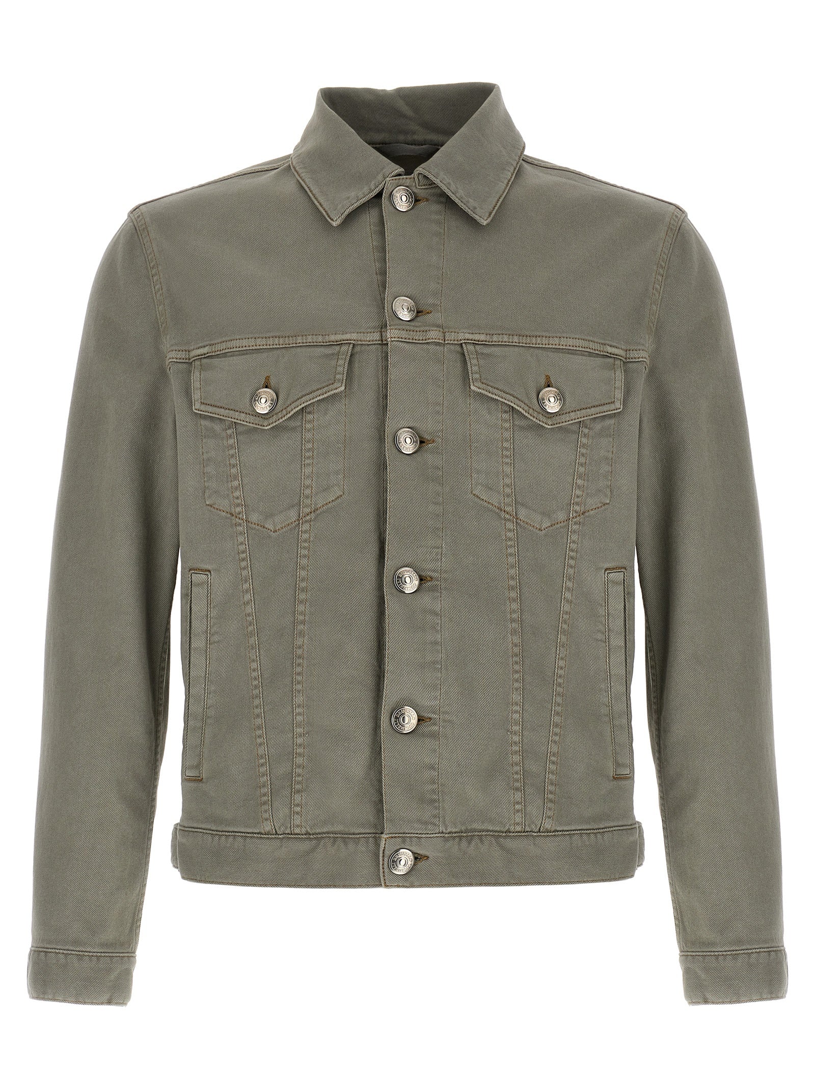 Brunello Cucinelli Gray Cotton Denim Men's Jacket