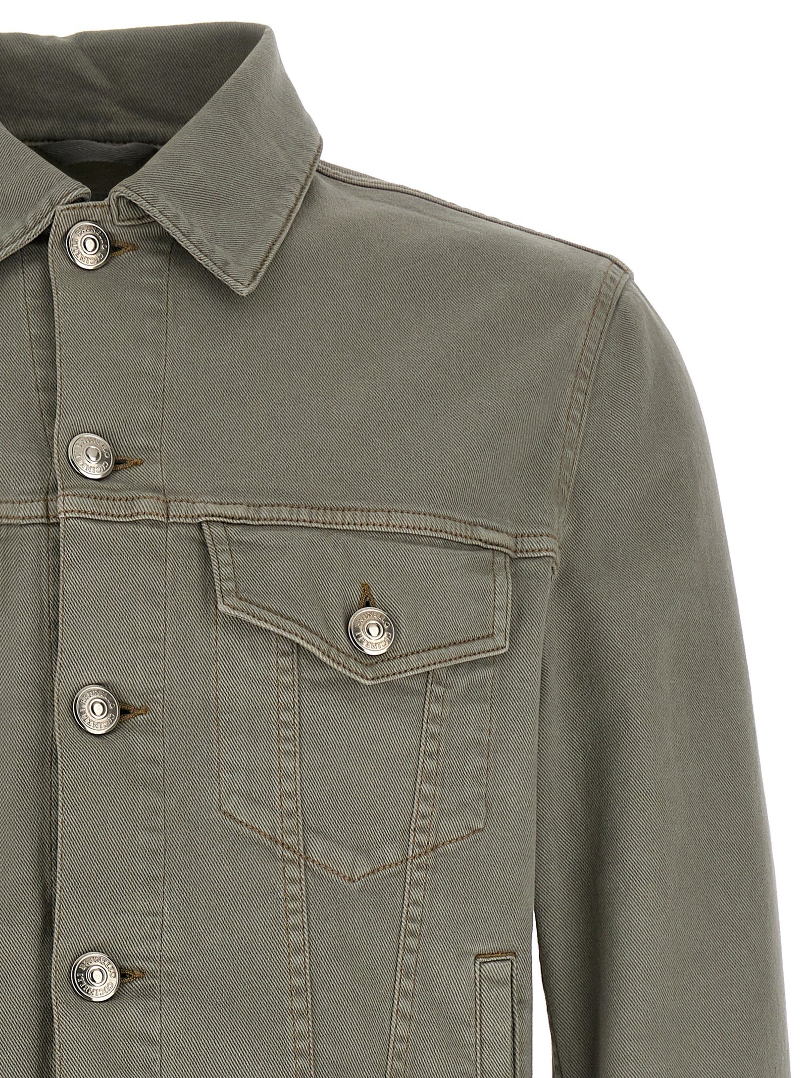 Brunello Cucinelli Gray Cotton Denim Men's Jacket