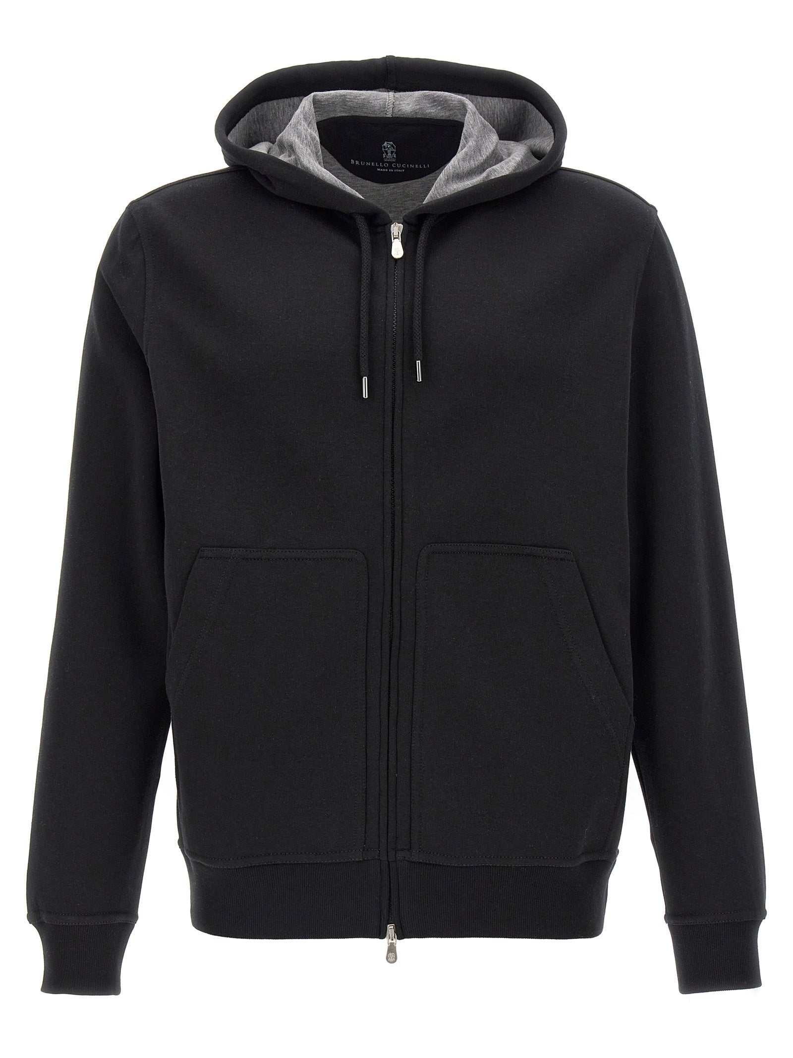 Brunello Cucinelli Black Cotton Men's Sweatshirt
