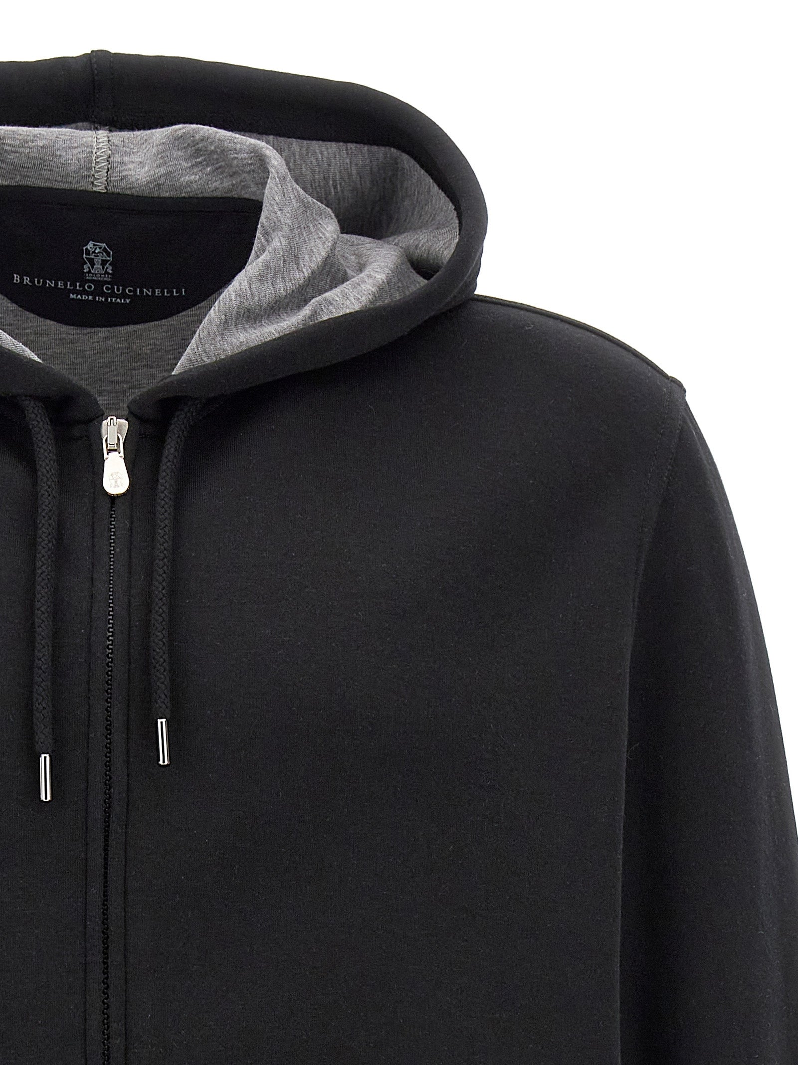 Brunello Cucinelli Black Cotton Men's Sweatshirt