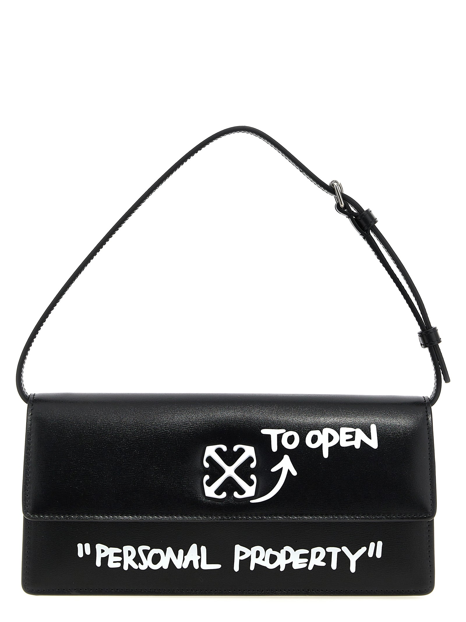 Off-White Bicolor Calfskin Shoulder Women's Bag