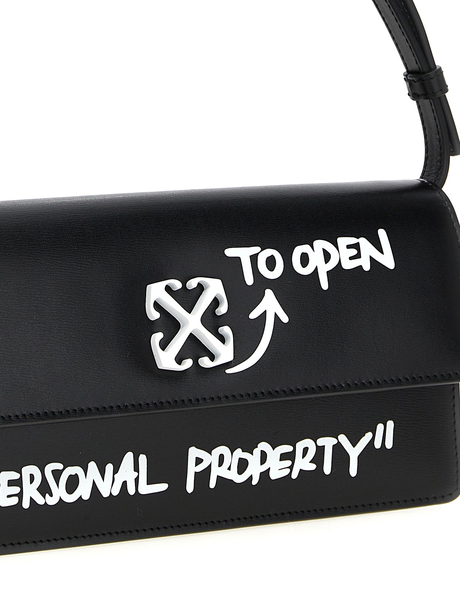 Off-White Bicolor Calfskin Shoulder Women's Bag