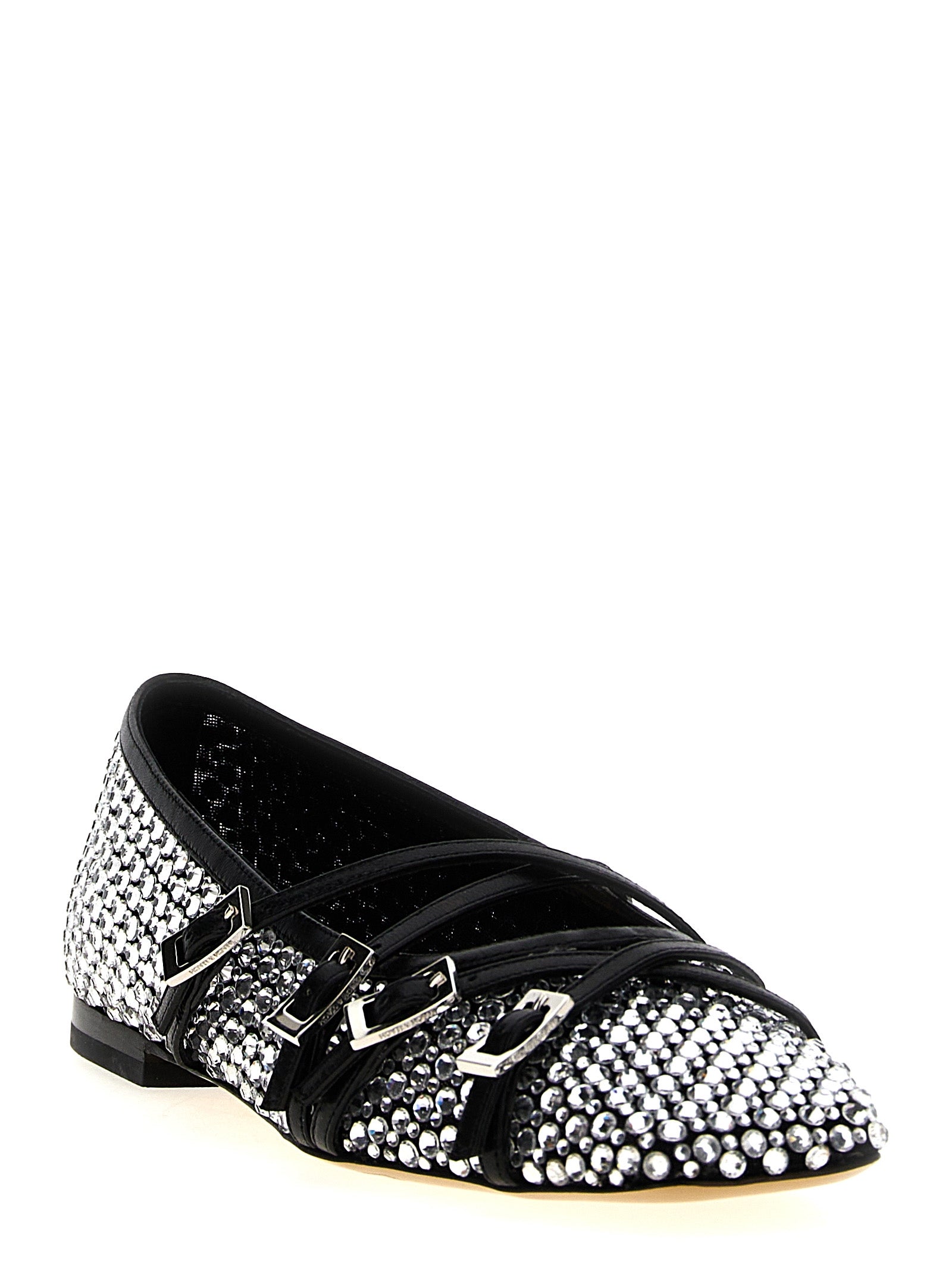 MACH & MACH Black Polyamide Ballet Women's Flats