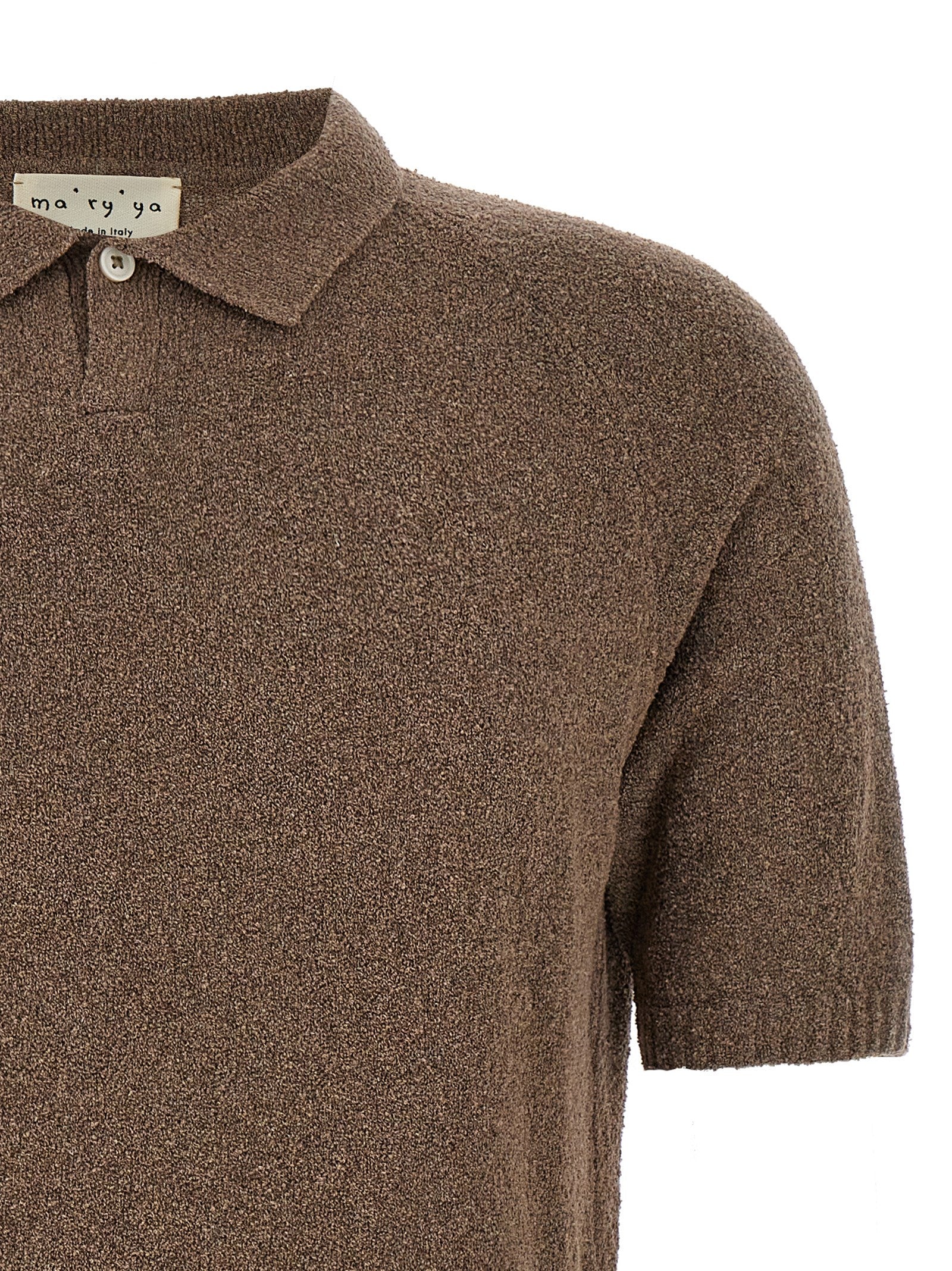 MA'RY'YA Brown Cotton Polo Men's Shirt