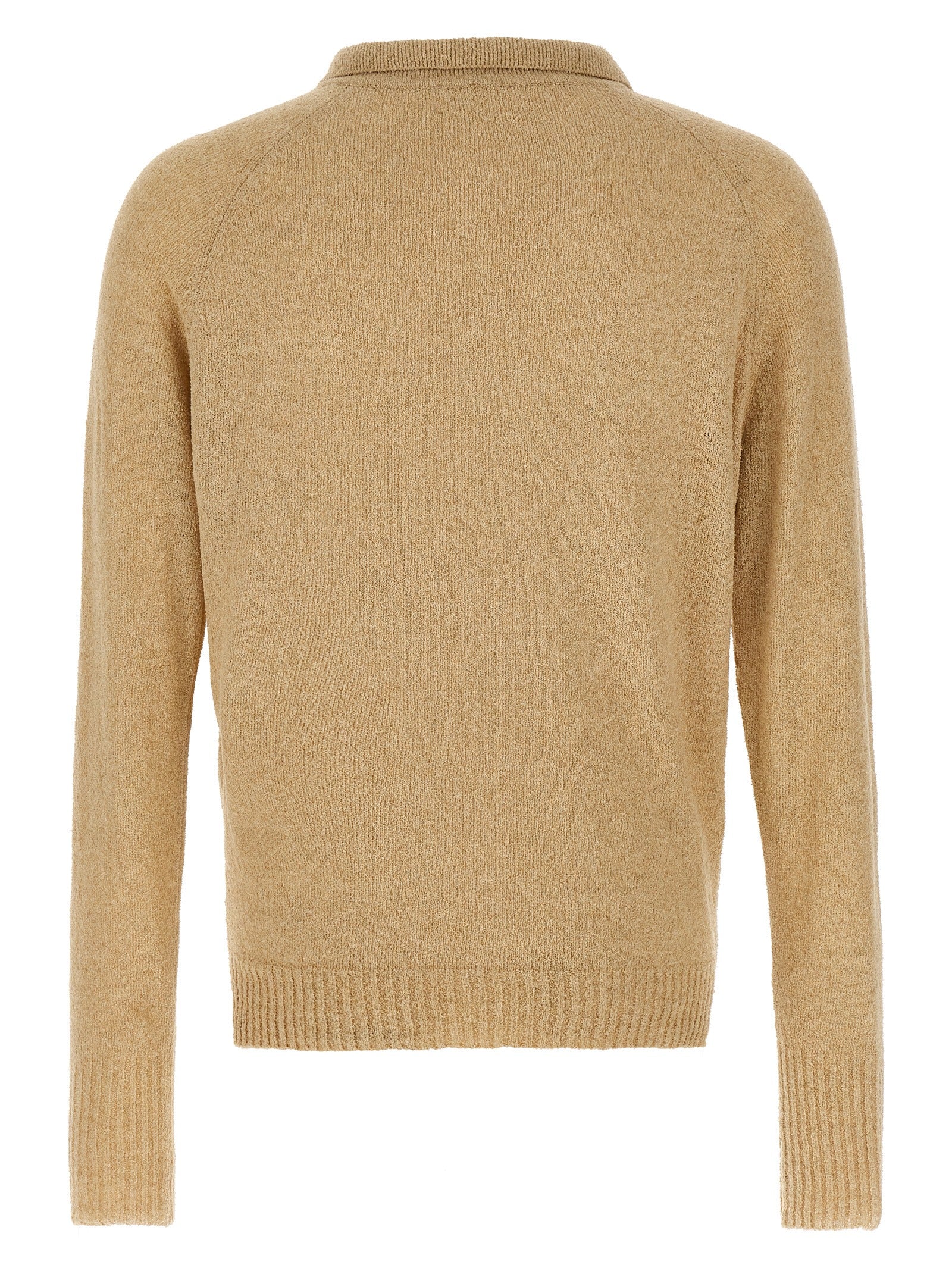 MA'RY'YA Beige Cotton Polo Men's Shirt