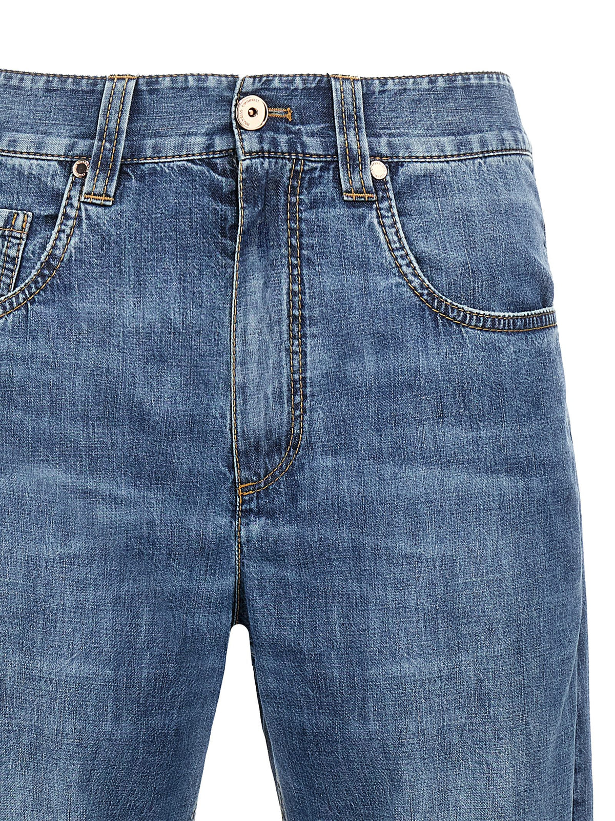 Brunello Cucinelli Blue Cotton Straight-Leg Women's Jeans