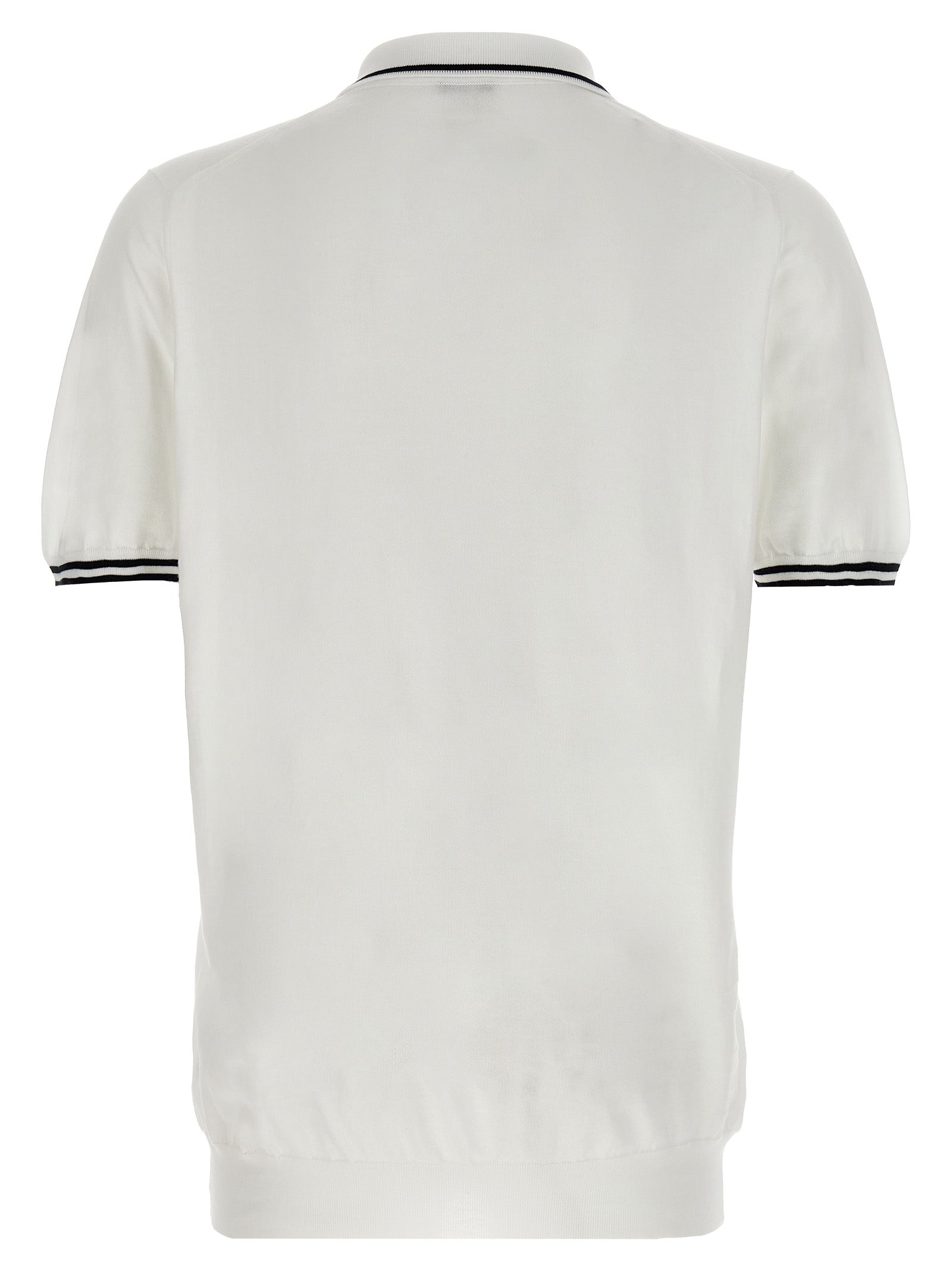 Kiton White Cotton Polo Men's Shirt