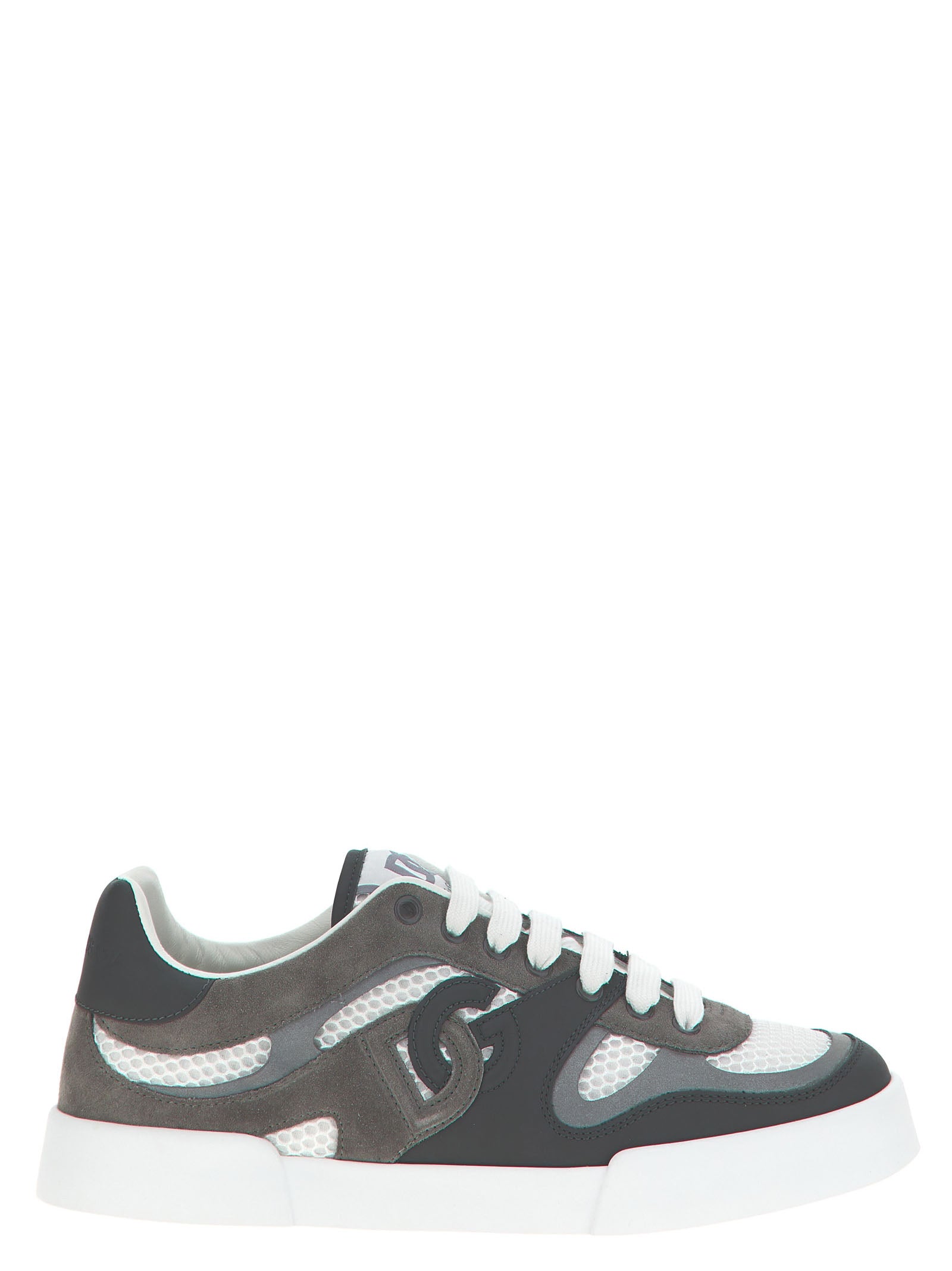 Dolce & Gabbana Gray Calfskin Athletic Men's Sneakers
