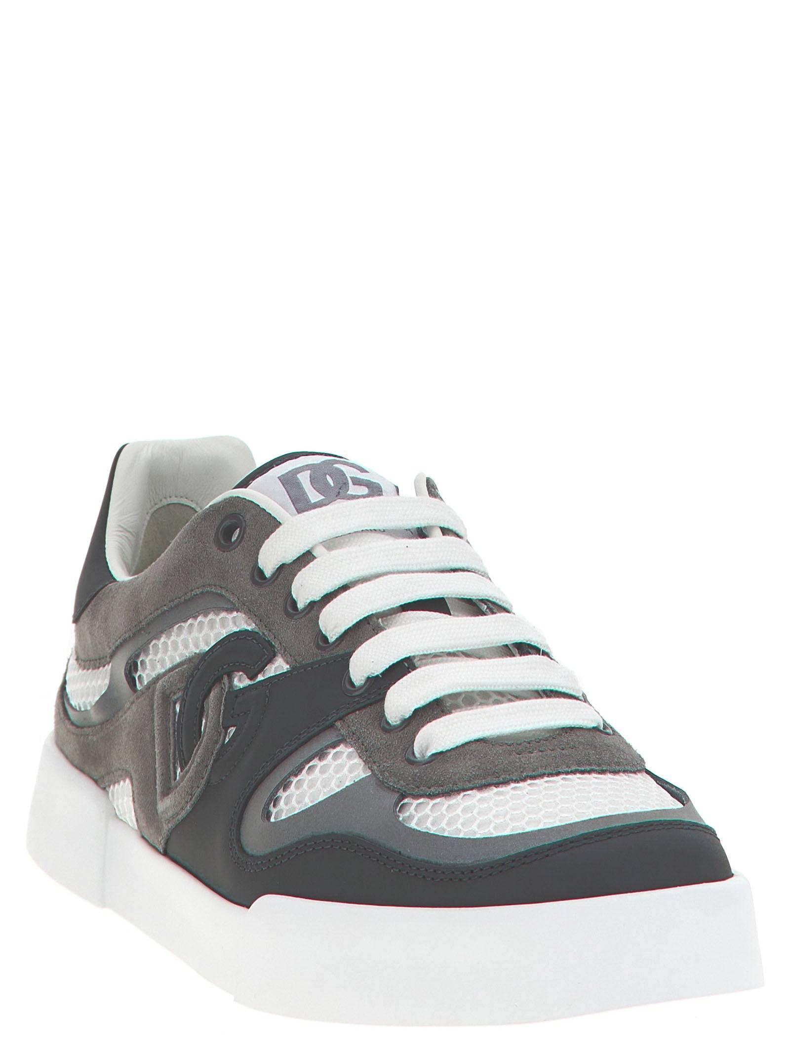 Dolce & Gabbana Gray Calfskin Athletic Men's Sneakers