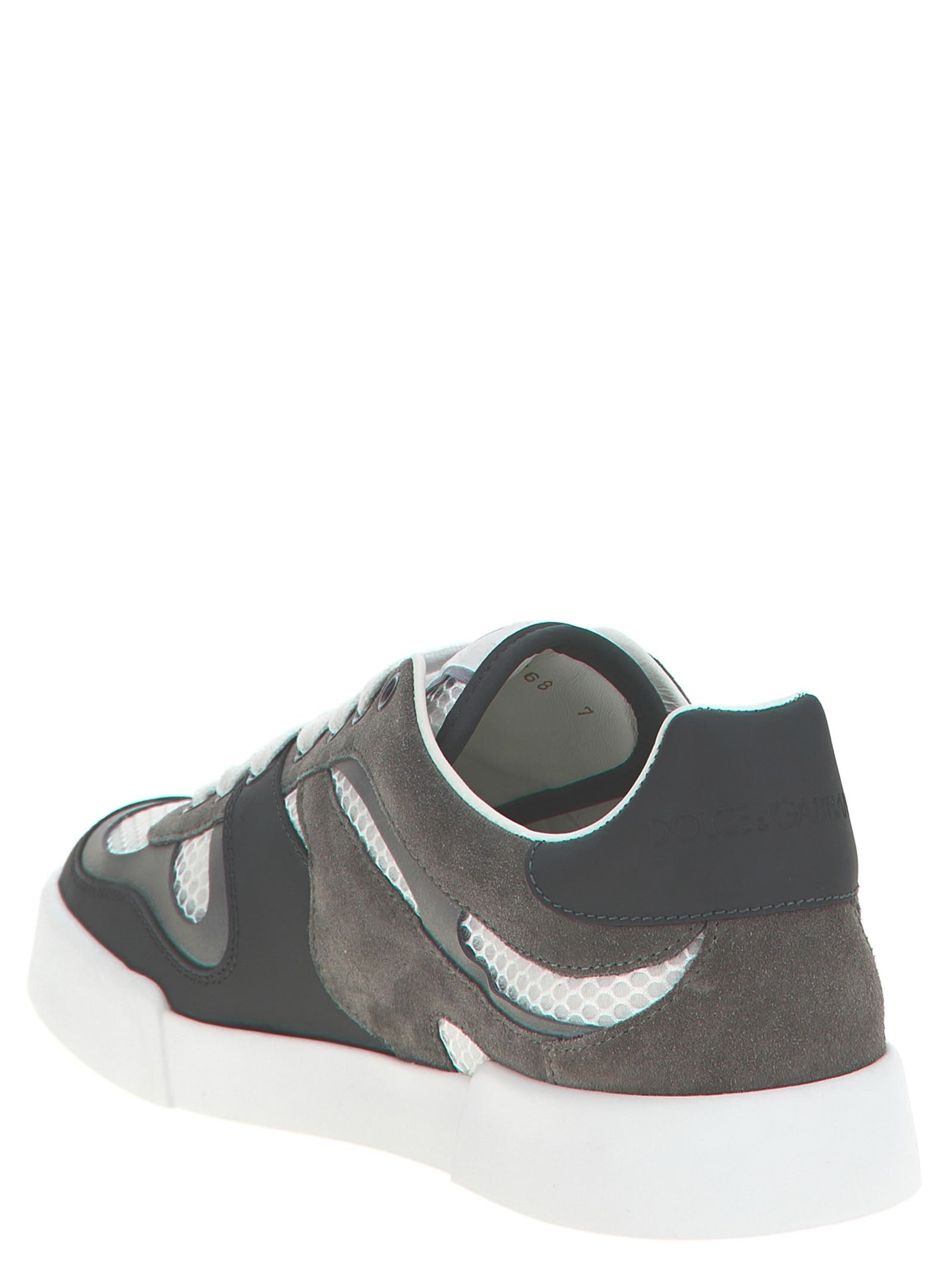 Dolce & Gabbana Gray Calfskin Athletic Men's Sneakers