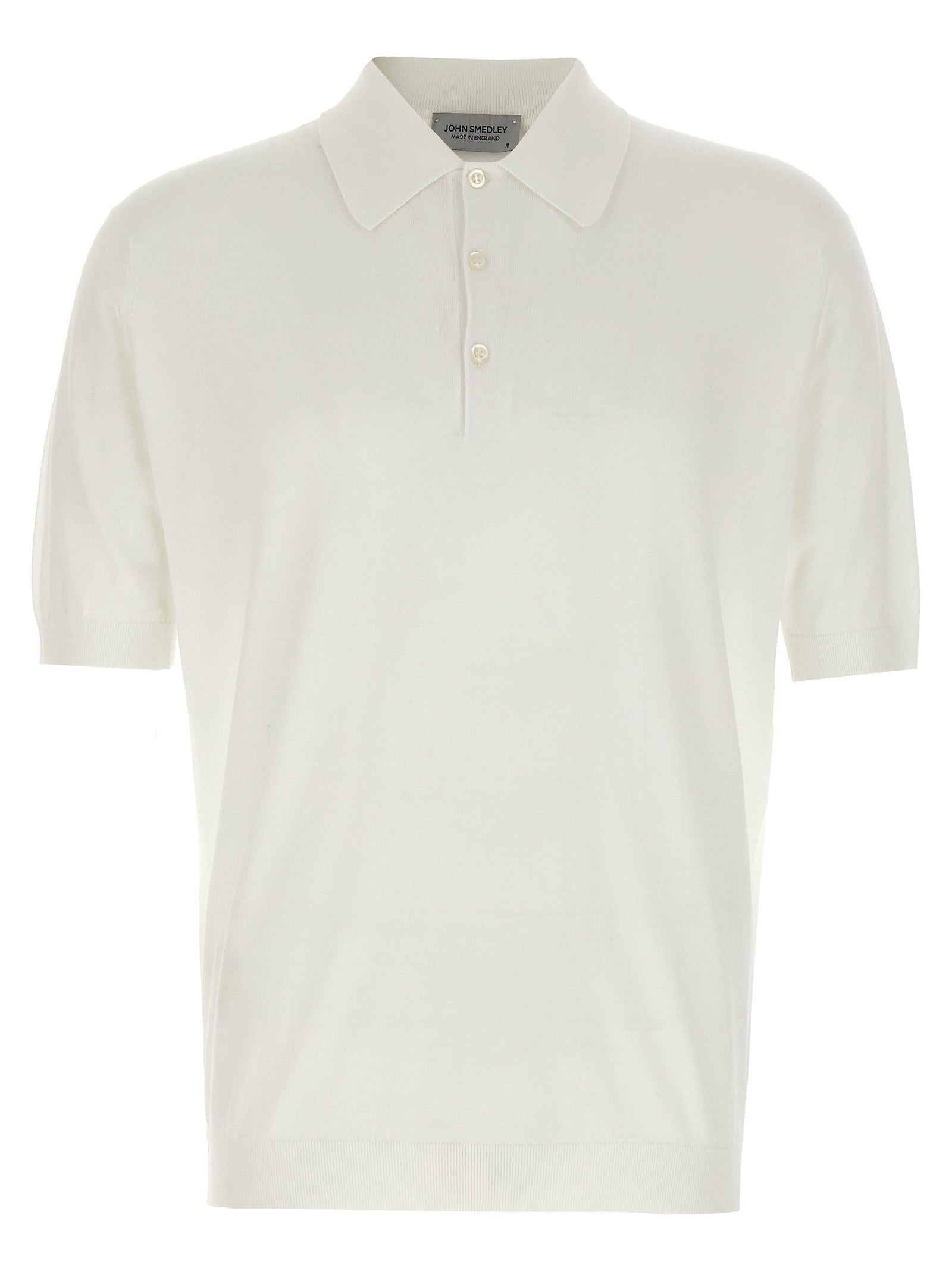JOHN SMEDLEY White Cotton Polo Men's Shirt