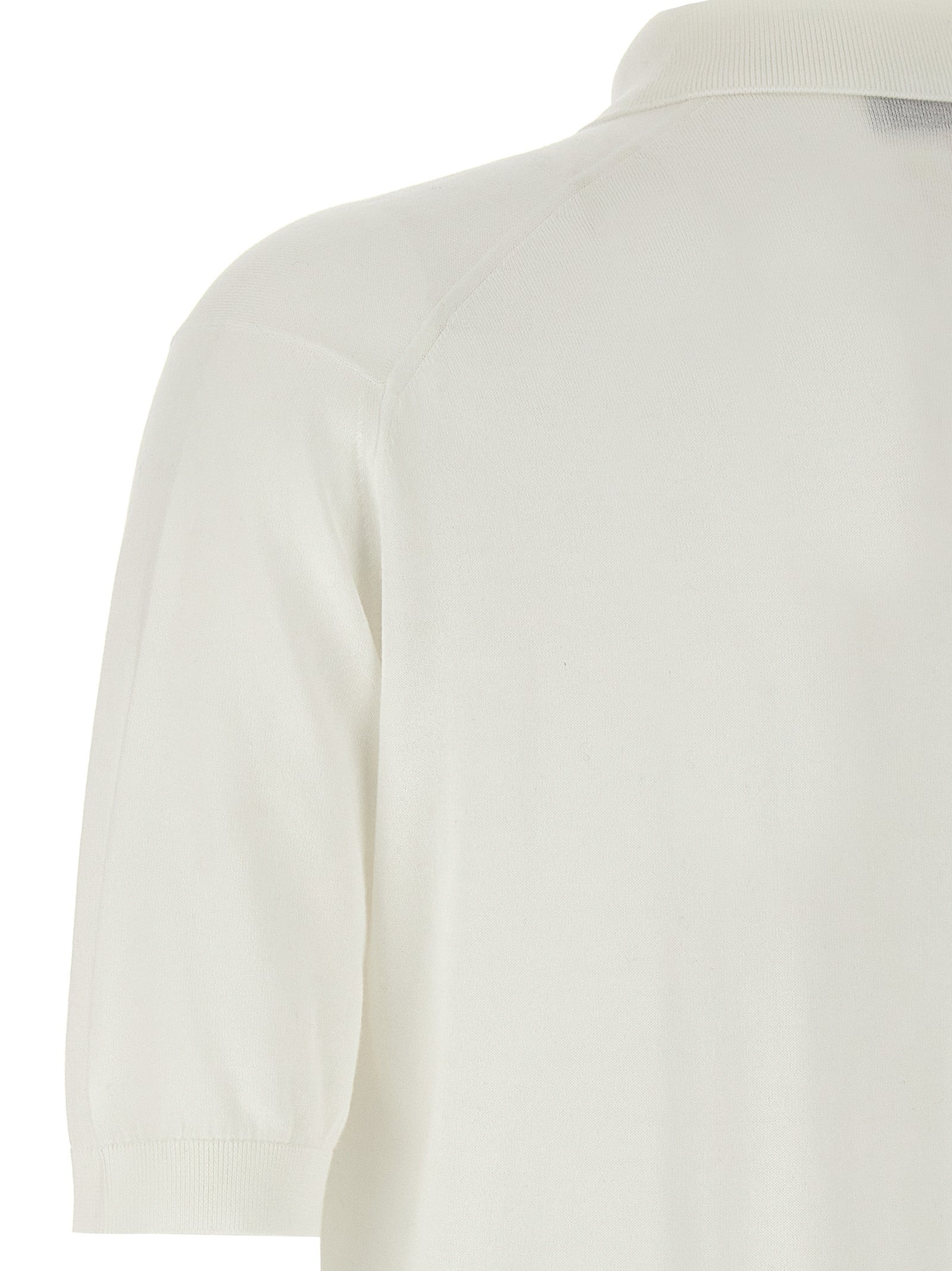 JOHN SMEDLEY White Cotton Polo Men's Shirt