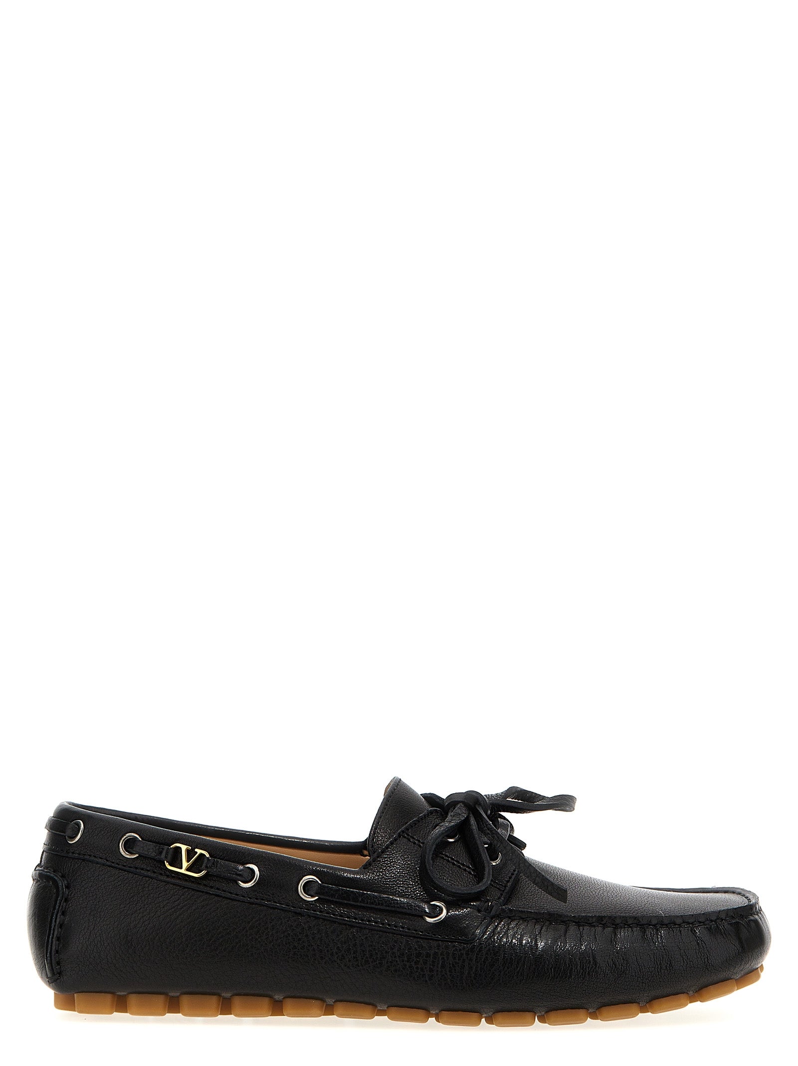 Valentino Garavani Black Buffalo Leather Slip-On Men's Loafers