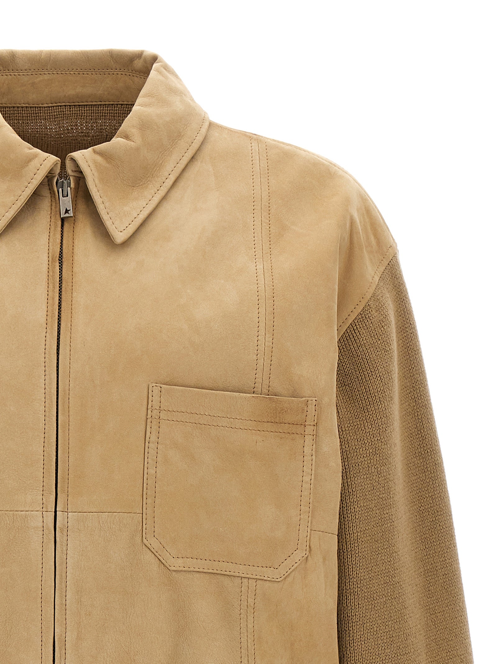 Golden Goose Beige Cowhide Leather Men's Jacket