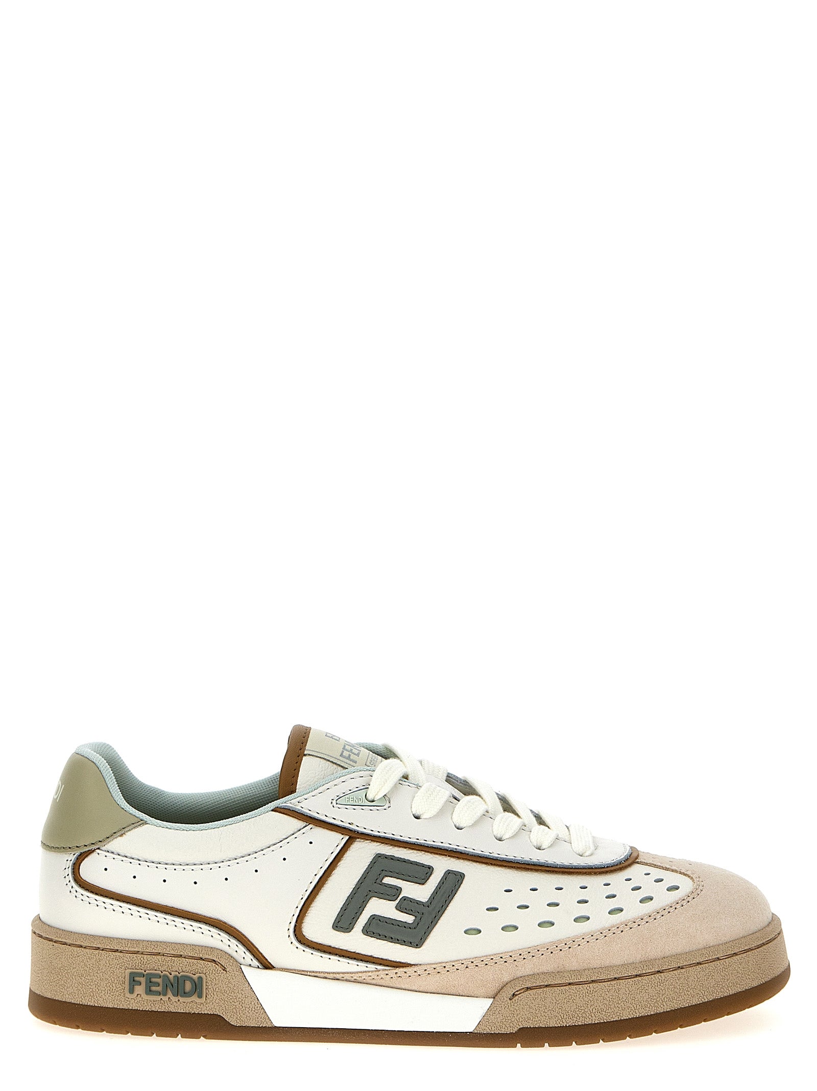 Fendi Beige Leather Women's Sneakers