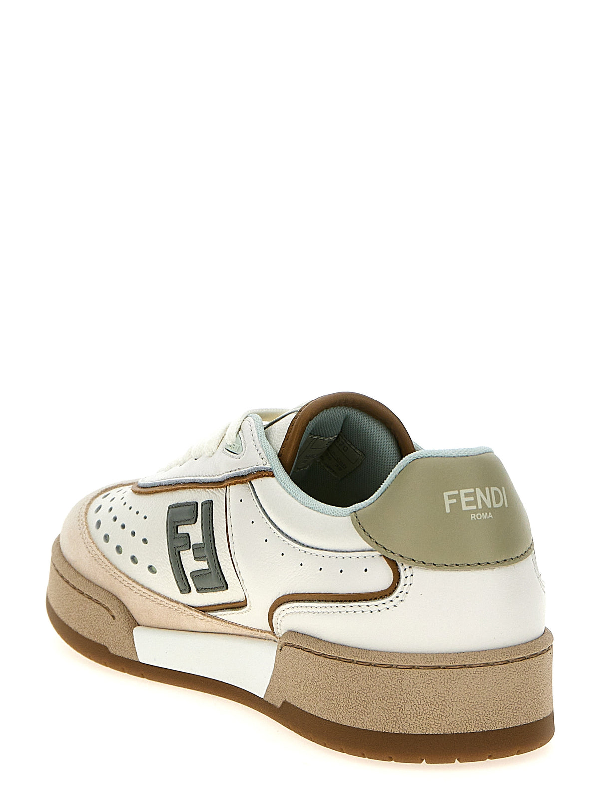 Fendi Beige Leather Women's Sneakers