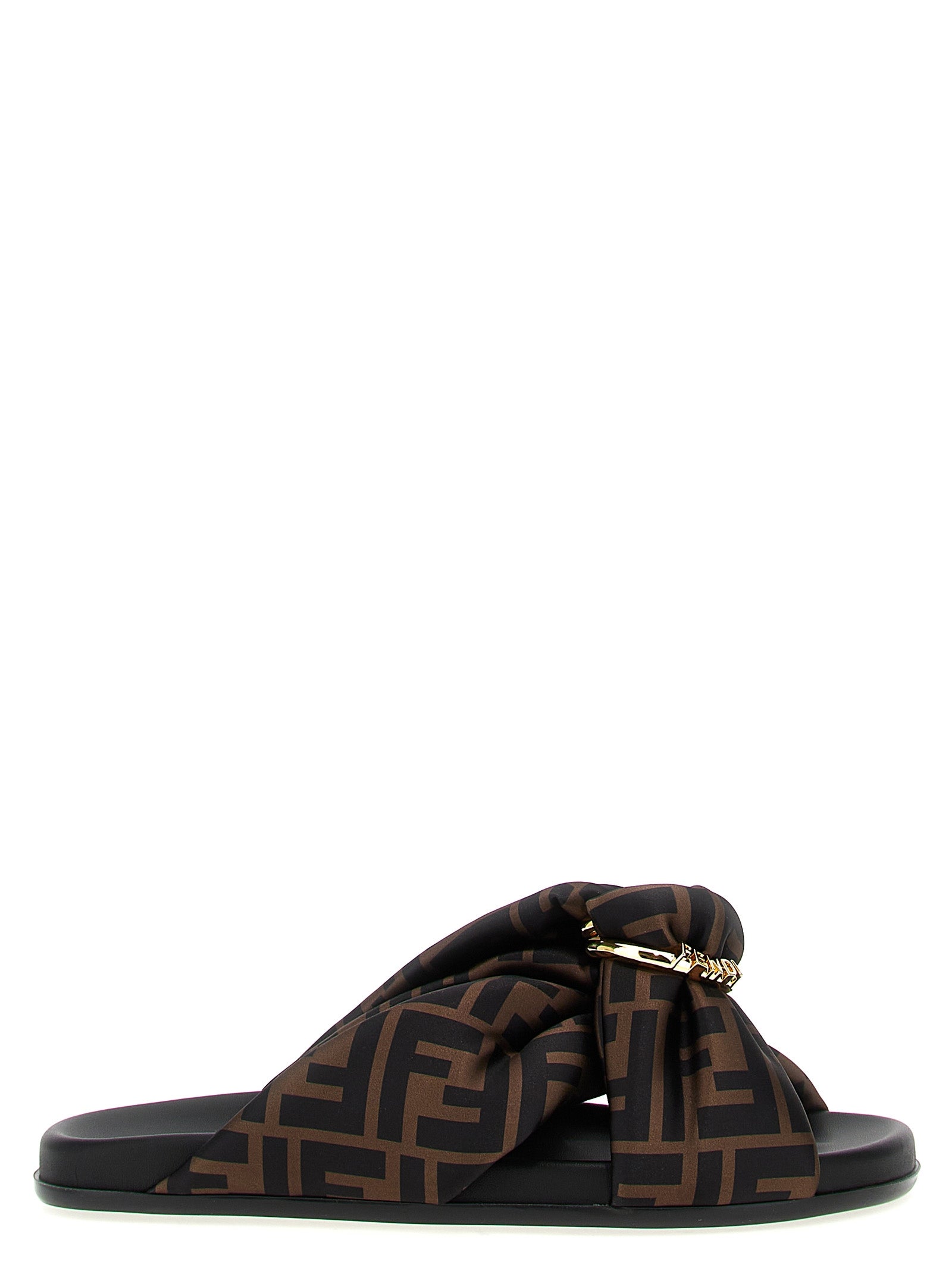 Fendi Brown Polyester Women's Slides